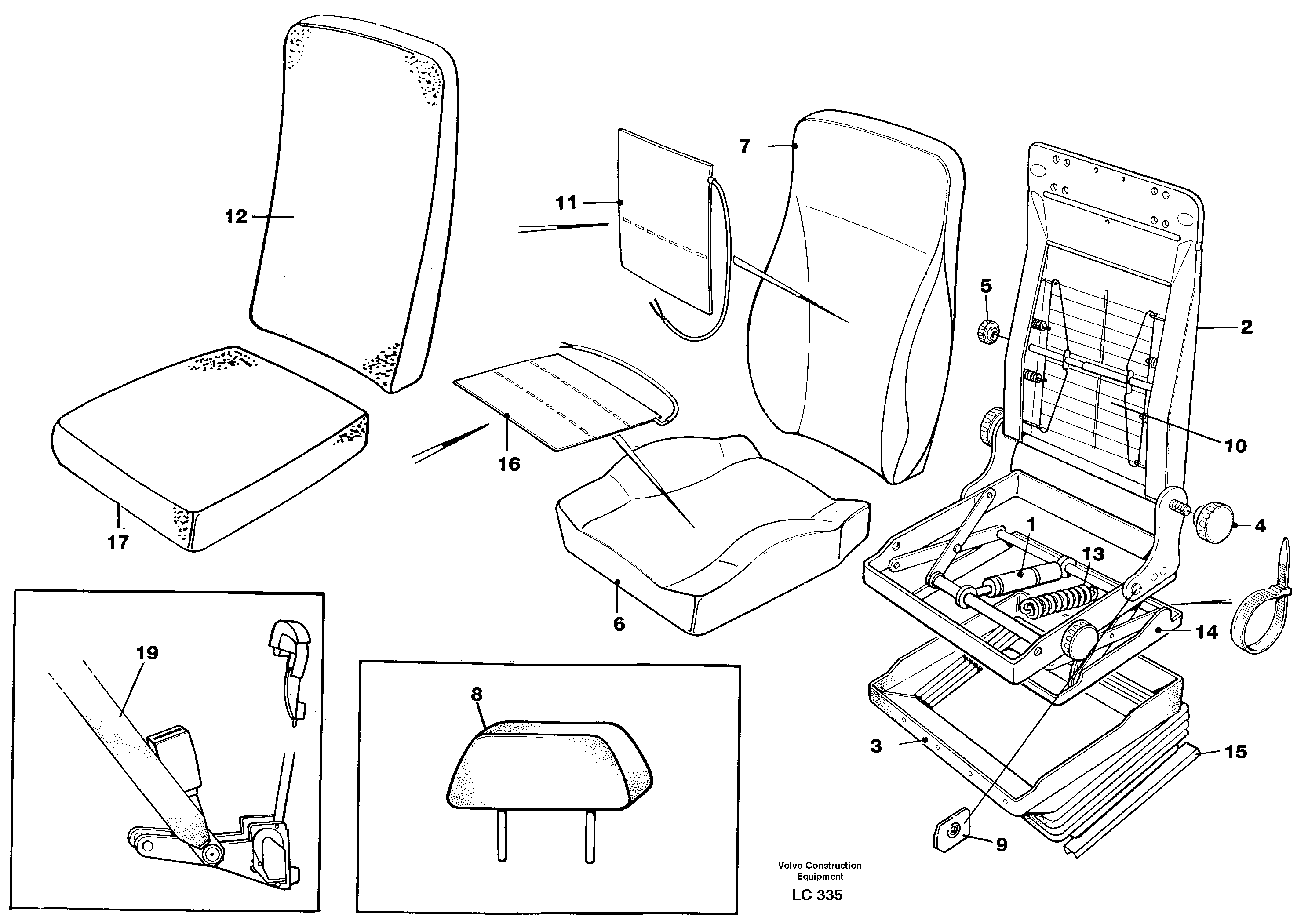 Operator's seat Be-ge — volvo parts diagram