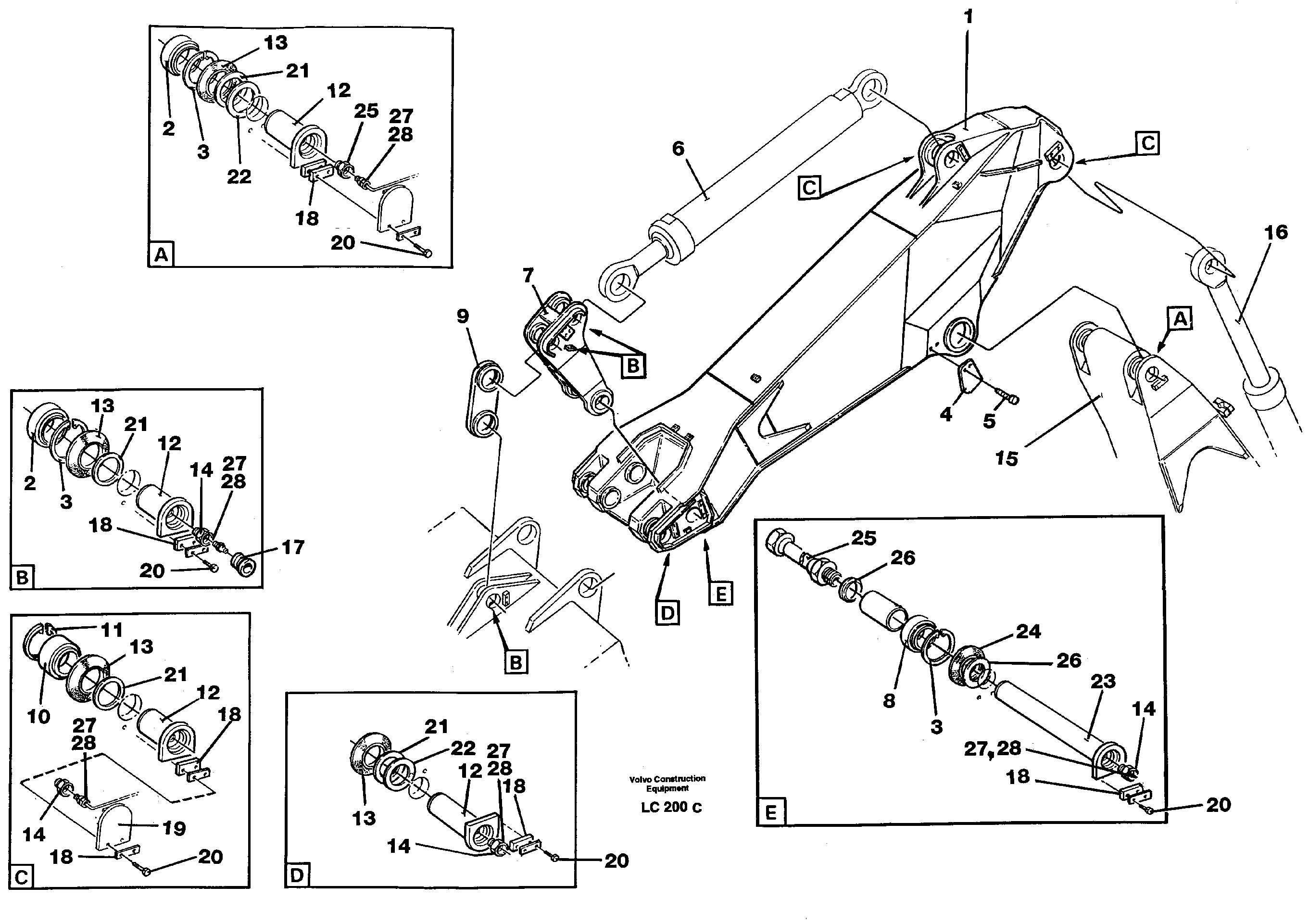 Backhoe dipper incl. attachements, 2.75m, mass excavation  14265322 — volvo parts diagram