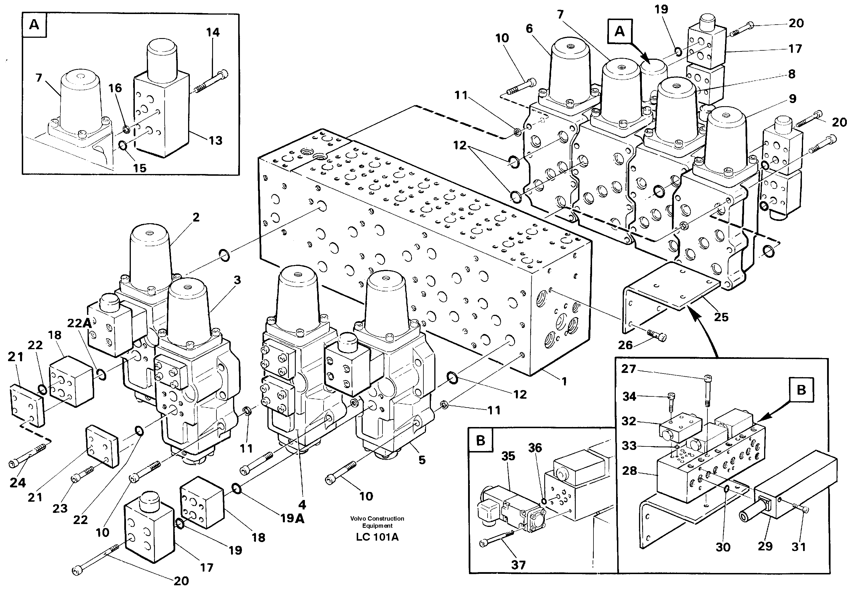 Main valve assembly, valves — volvo parts diagram