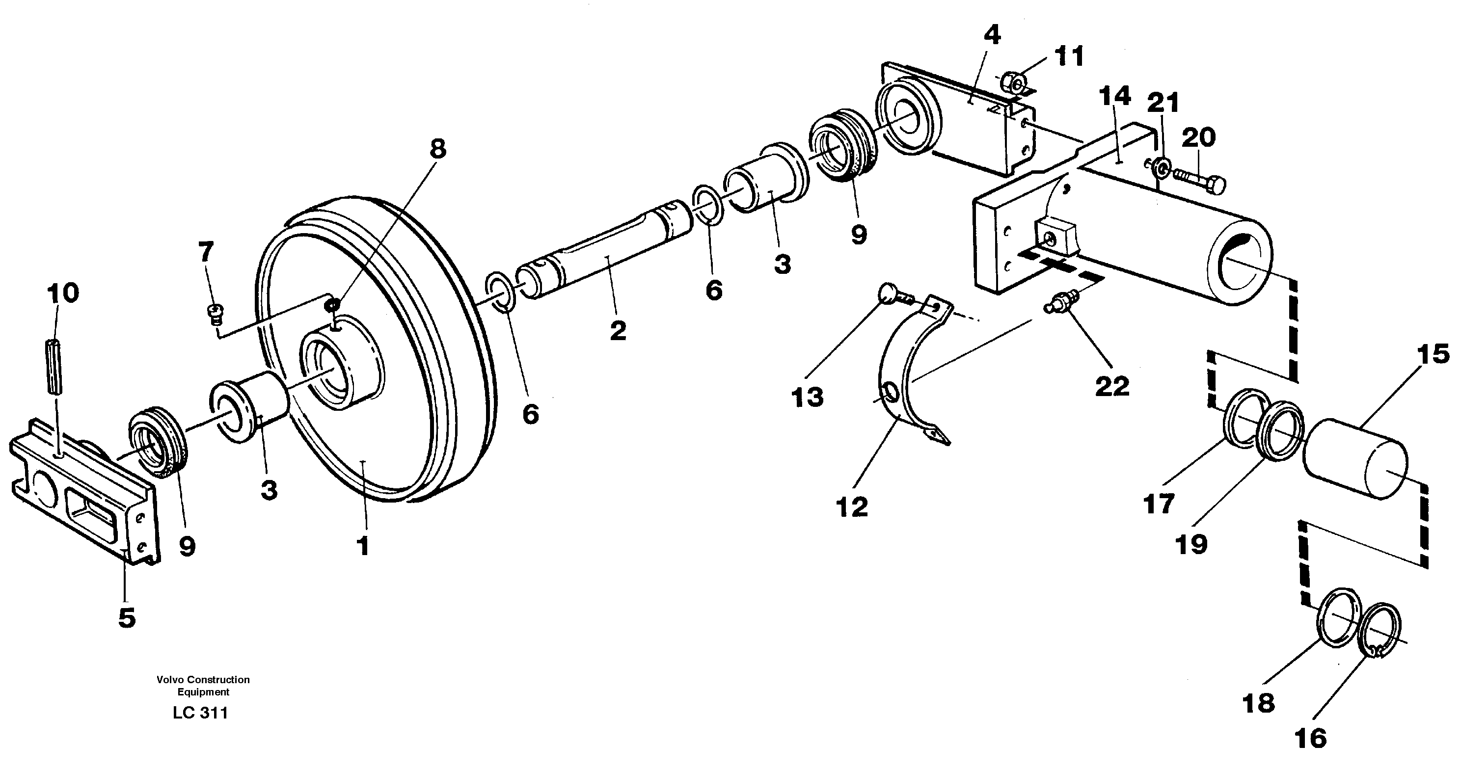 Front idler, tension cylinder — volvo parts diagram