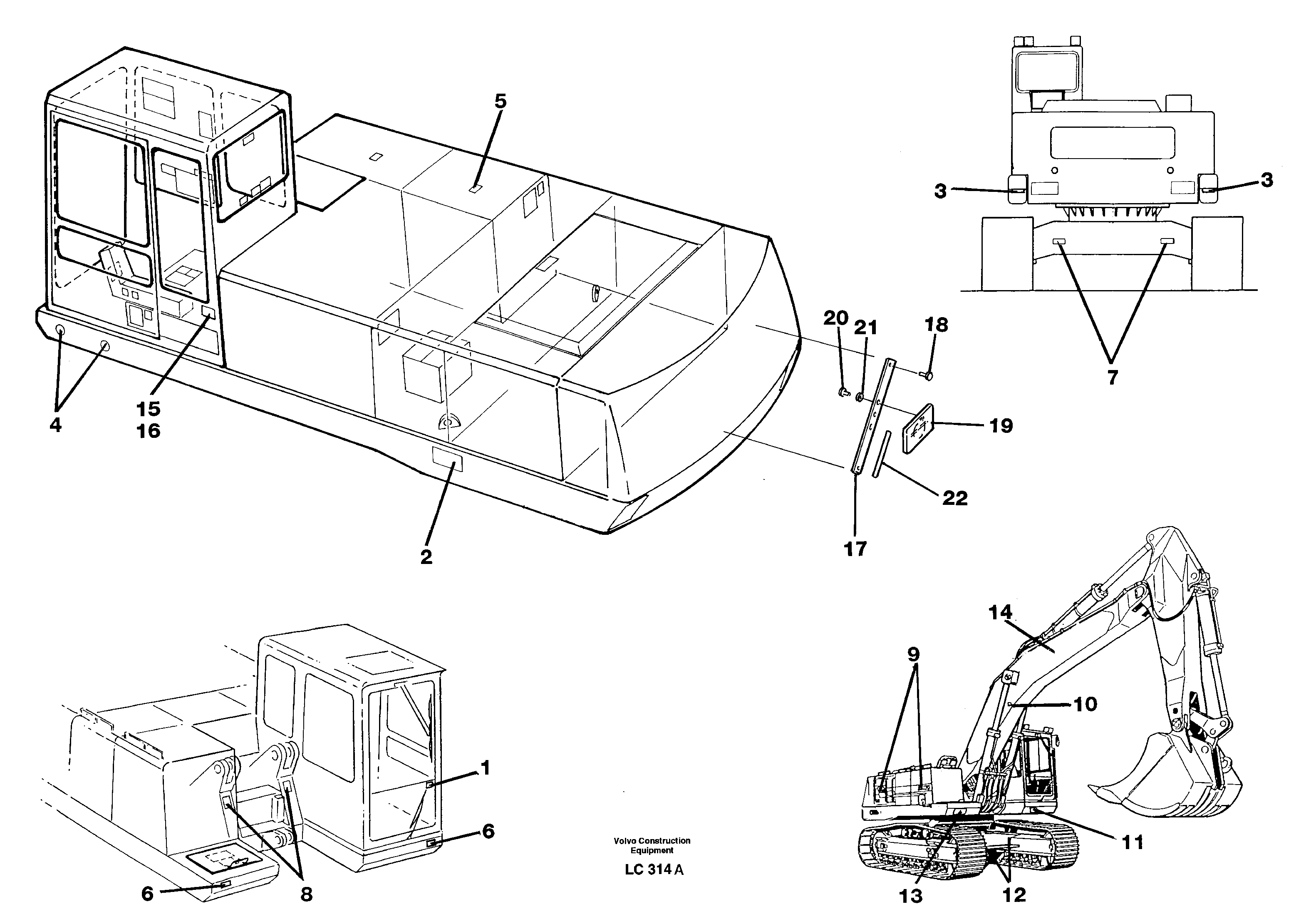 Sign plates and transfer,outer location — volvo parts diagram