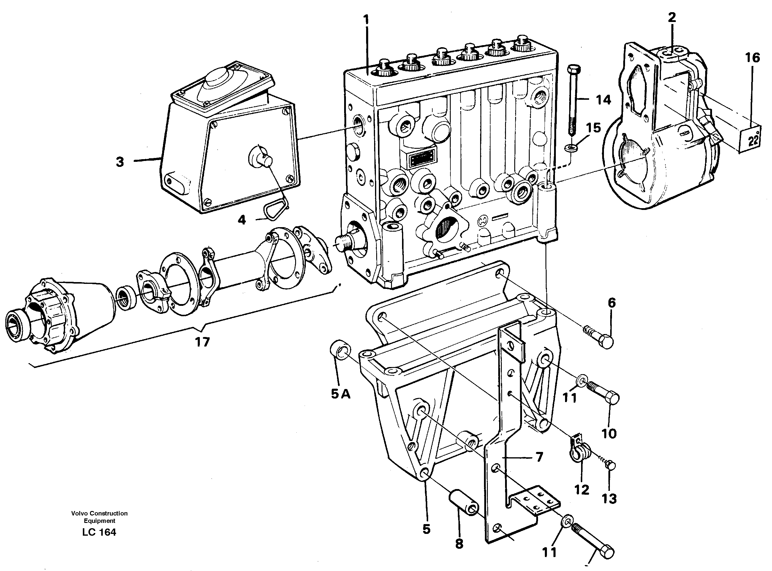 Fuel injection pump, mounting — volvo parts diagram