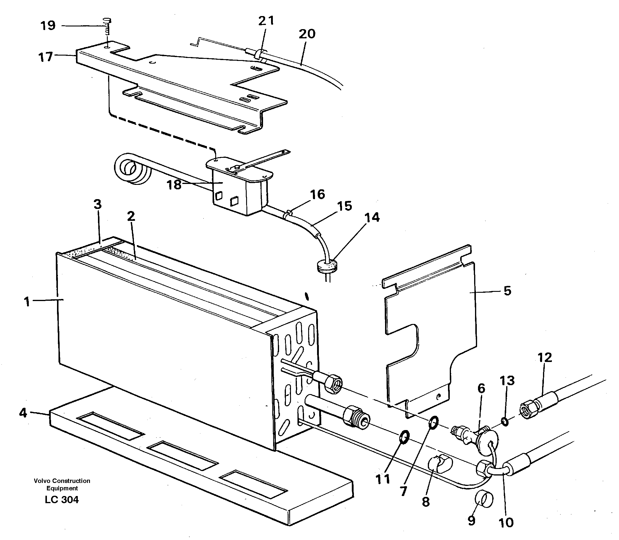 Evaporator with fitting parts, cooling agent R134a  14263579. 14263584. 14263585 — volvo parts diagram
