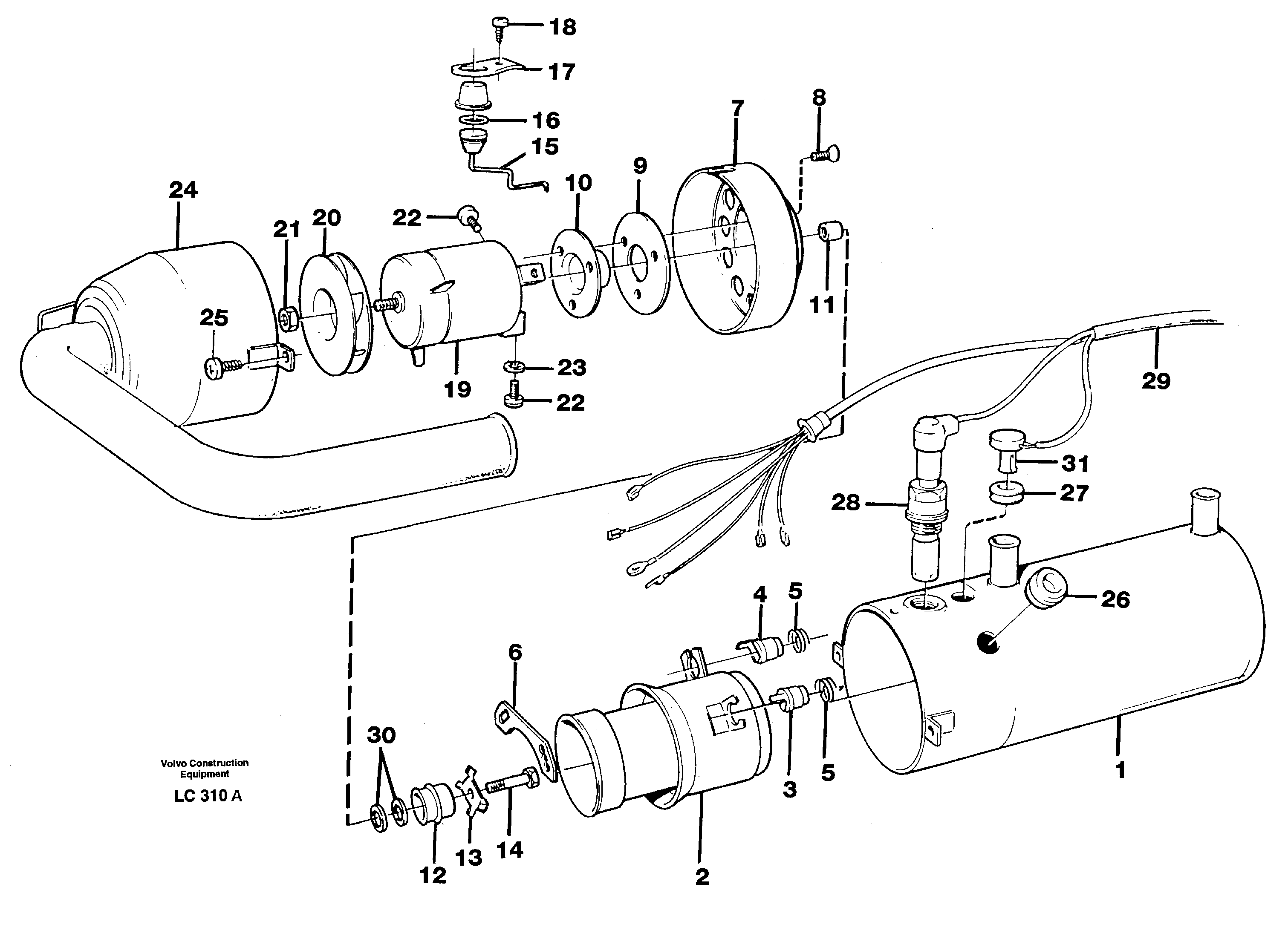 Heater, diesel  14266204 — volvo parts diagram