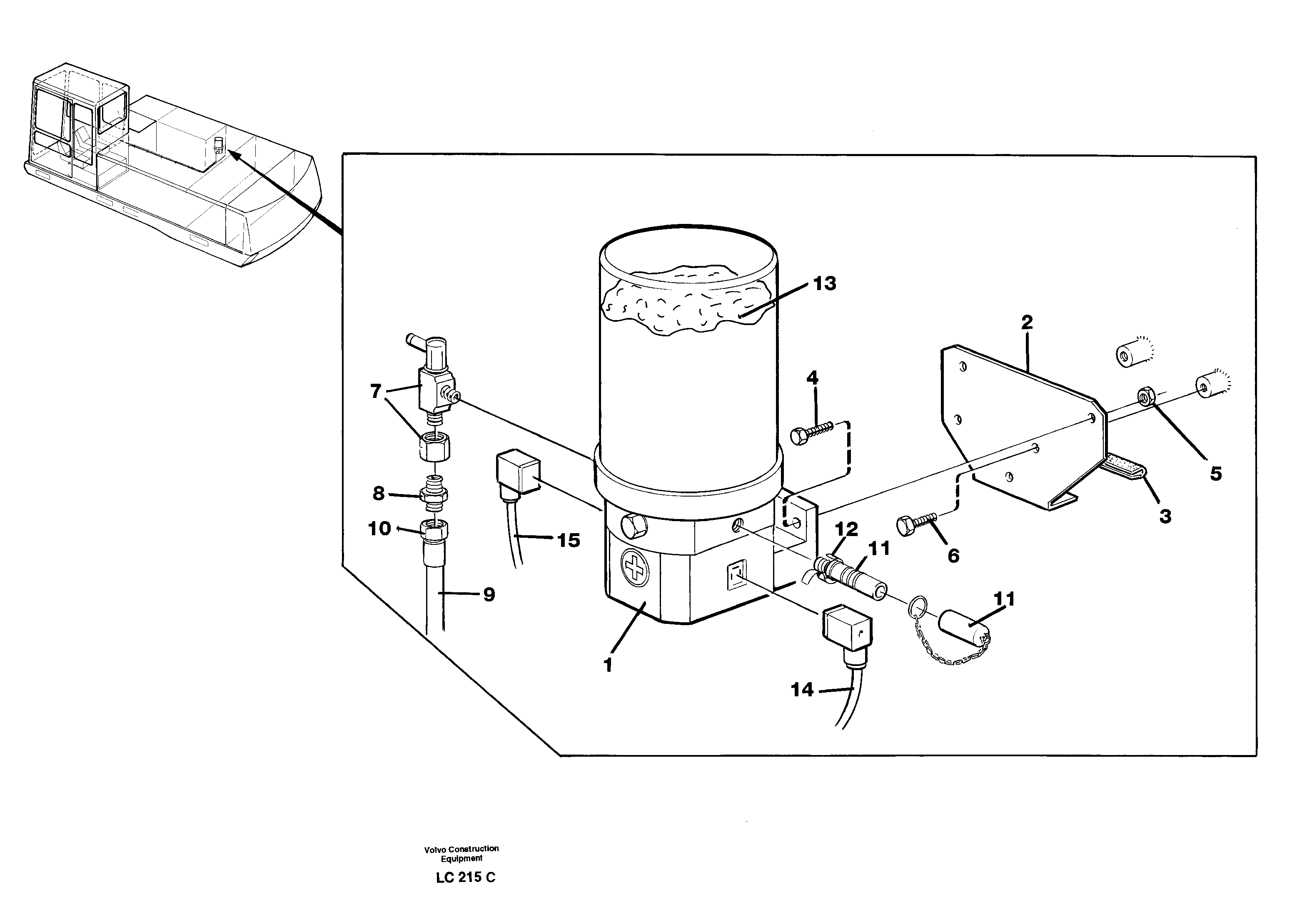 Automatic lubrication — volvo parts diagram