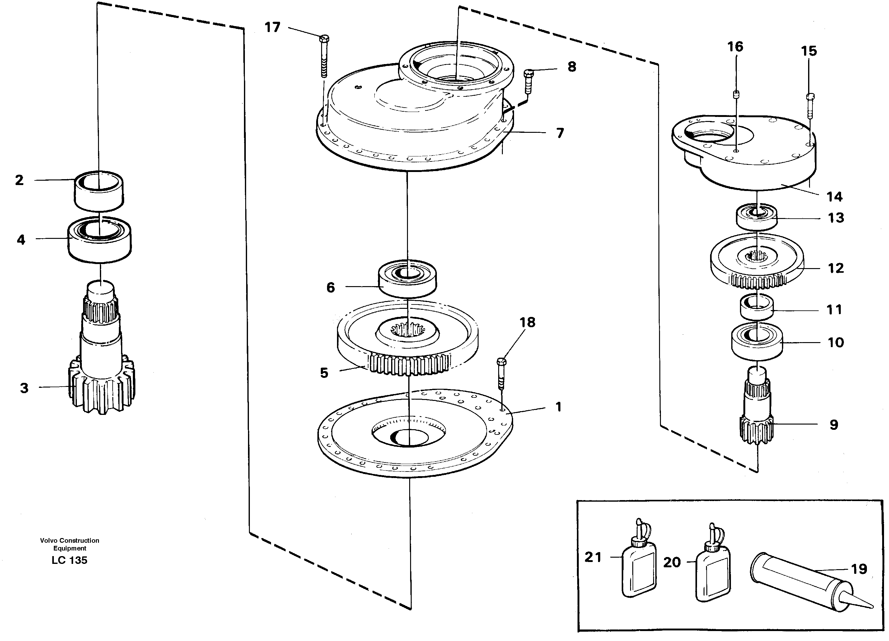 Swing gearbox — volvo parts diagram