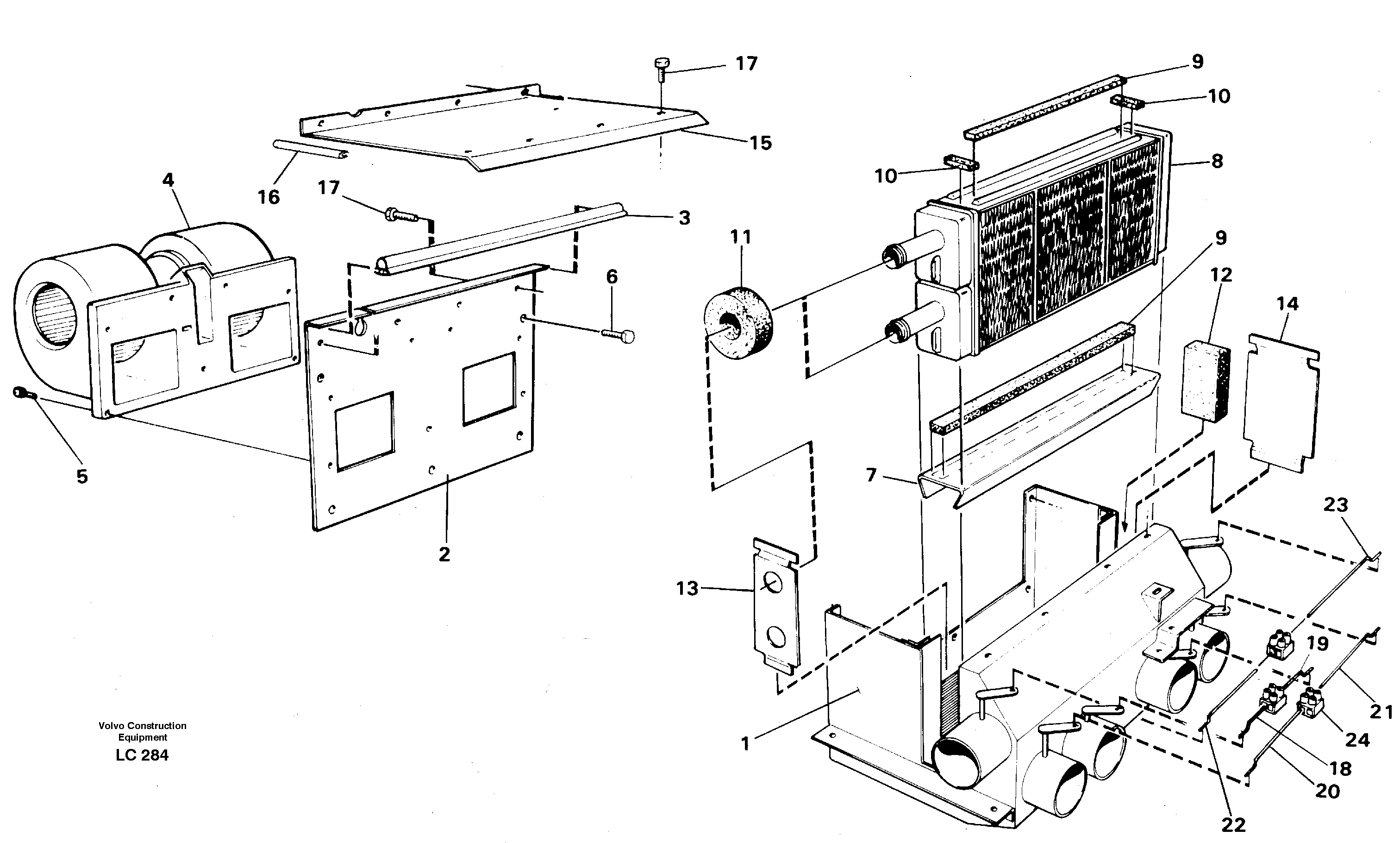 Cab heater — volvo parts diagram
