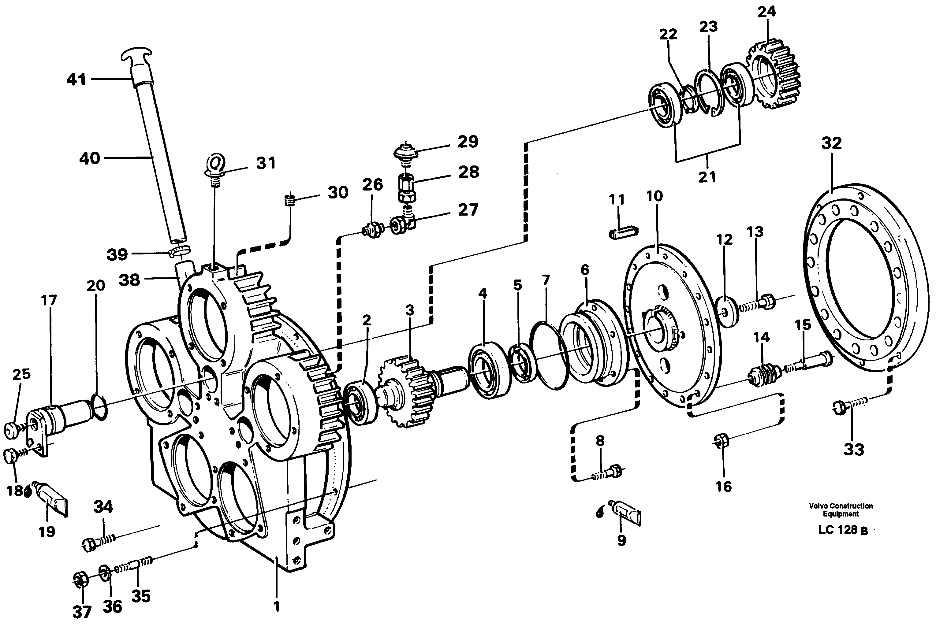 Assembly pump gear box — volvo parts diagram