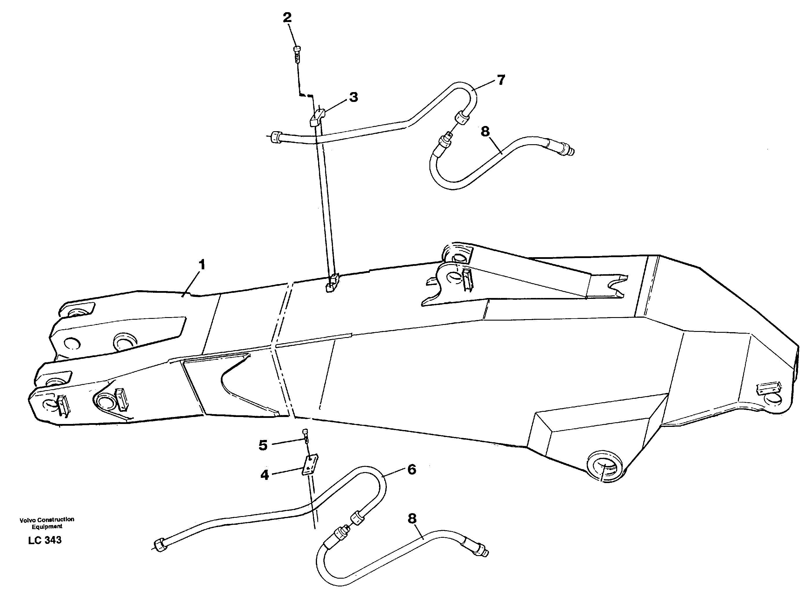 Slope bucket and grapple hydraulics on dipper arm,2.75m/3.25m  14266508 14266509 — volvo parts diagram
