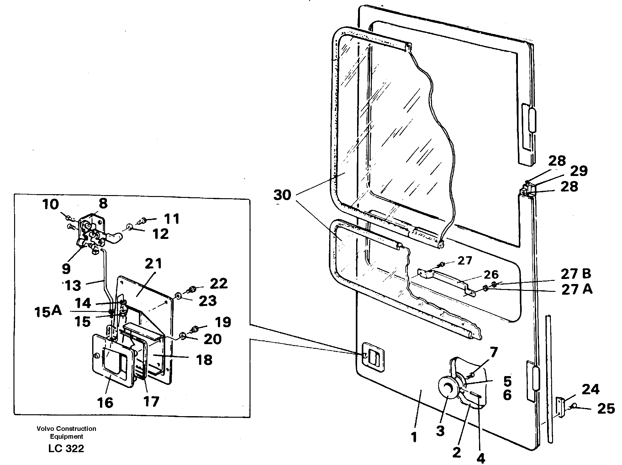 Door, operator's cab — volvo parts diagram