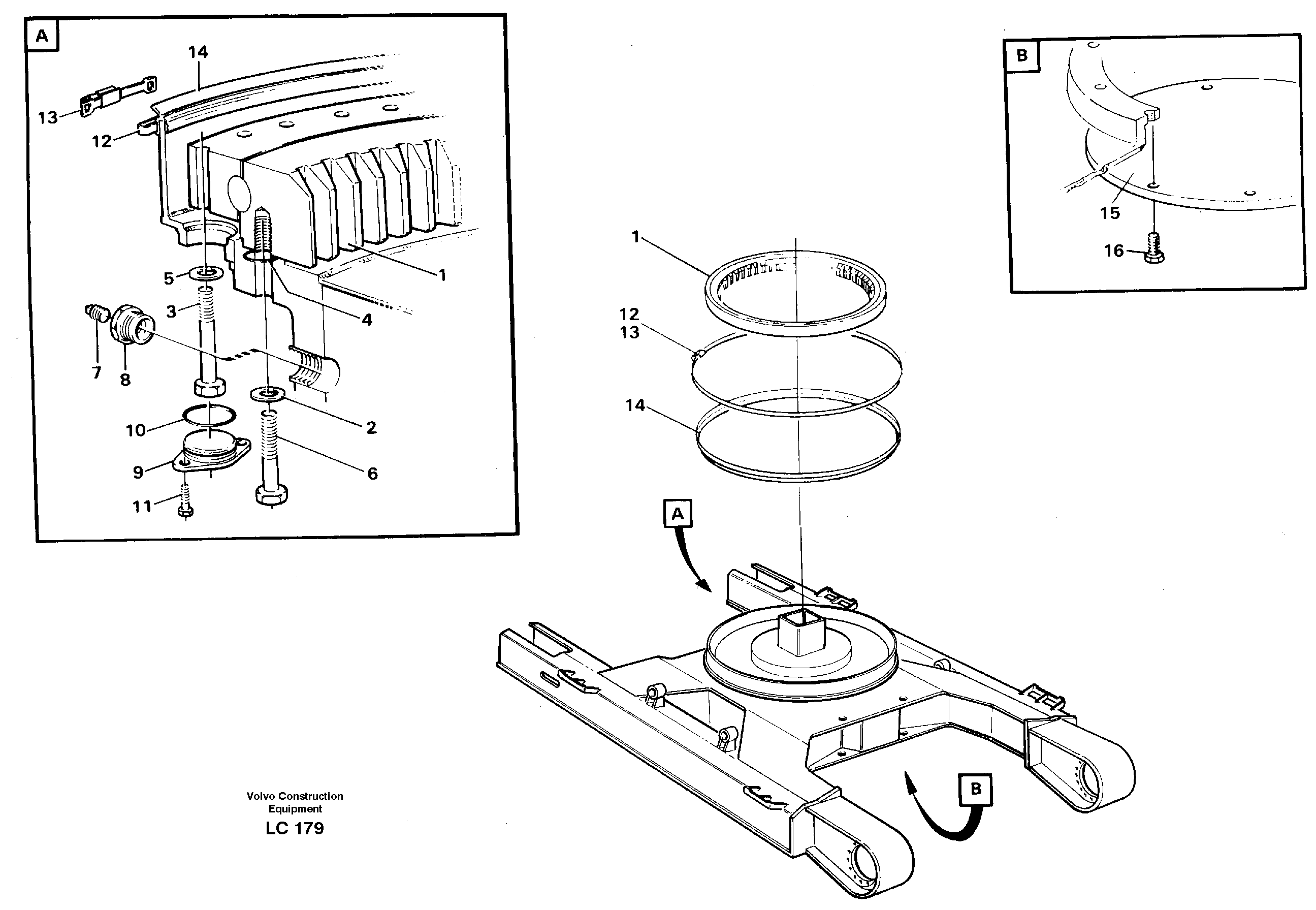 Slewing ring attachment — volvo parts diagram