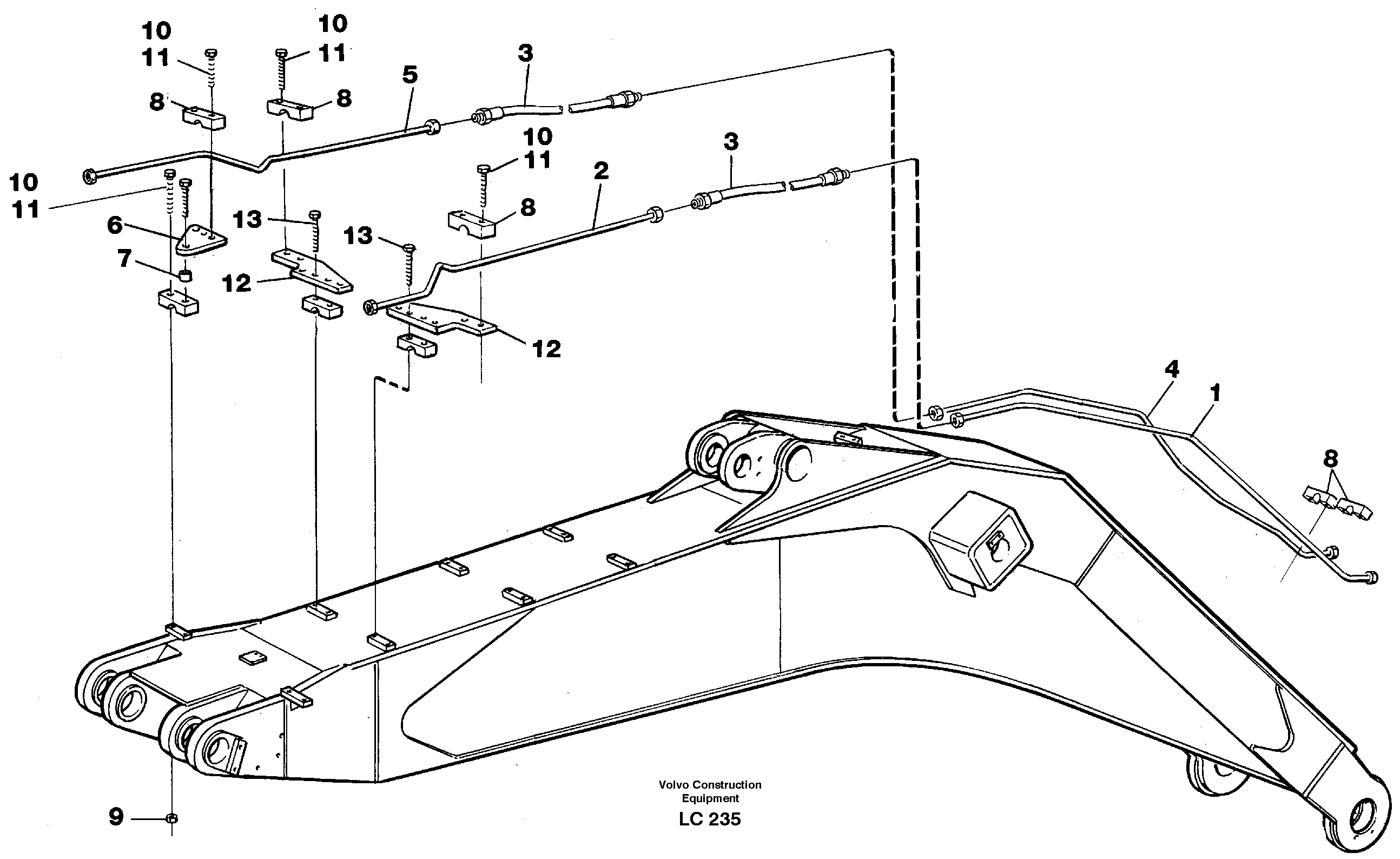 Slope bucket and grapple hydraulics on boom, 6.6 M  14266237 — volvo parts diagram