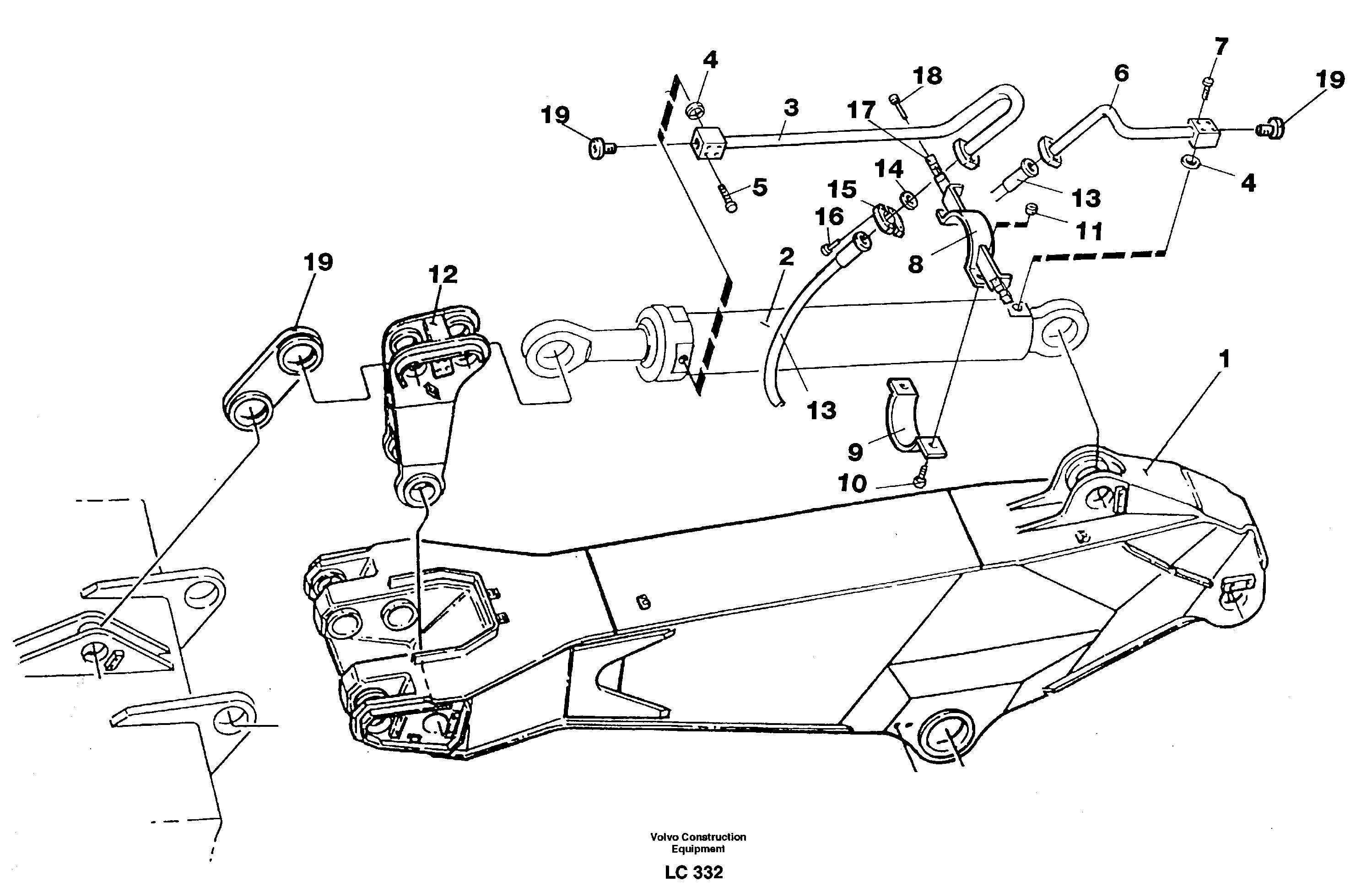 Hydraulic system, dipper arm 3.0 m  14264756 — volvo parts diagram