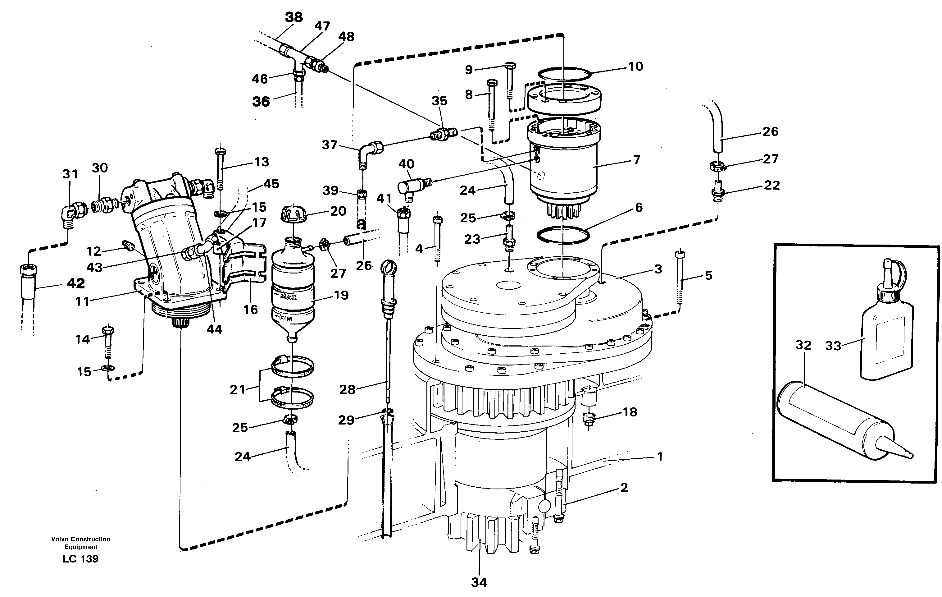 Superstructure with slew transmission — volvo parts diagram