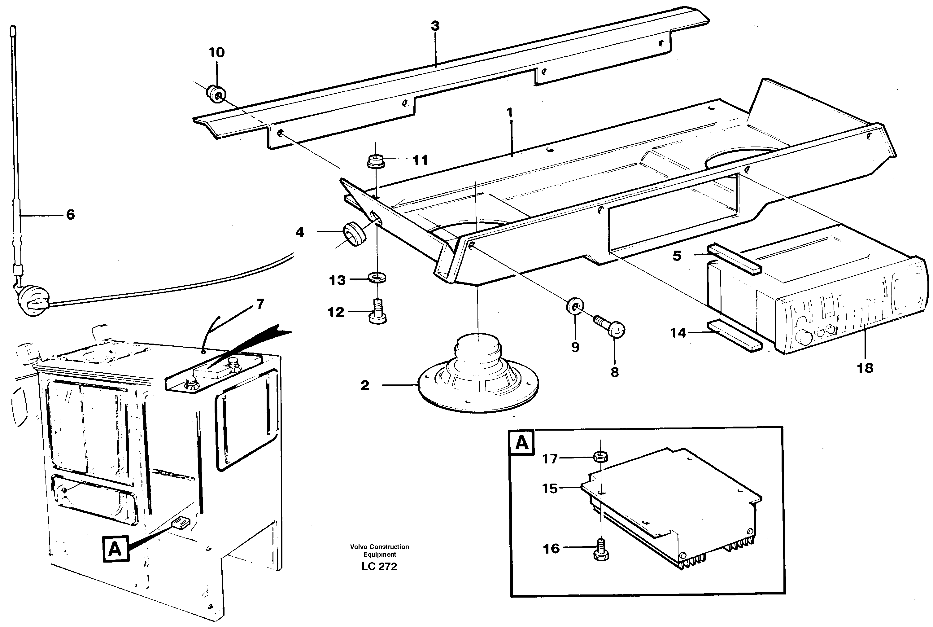 Radio installation Converter 14261180 — volvo parts diagram