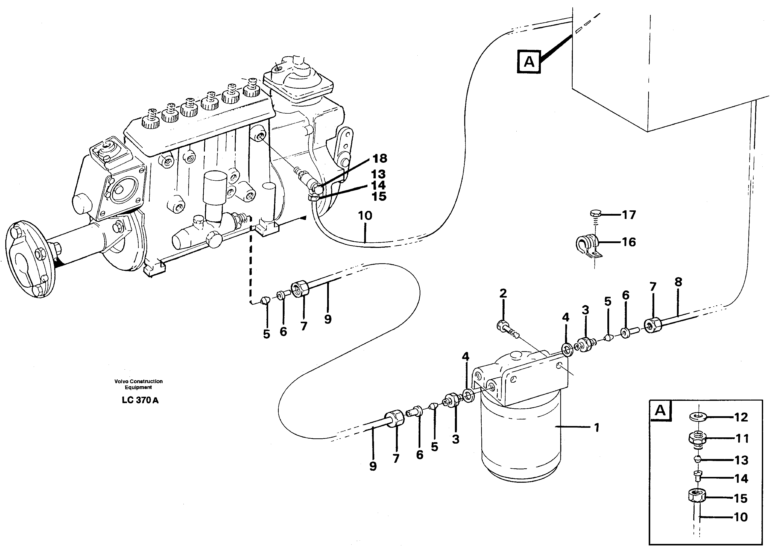 Fuel system: tank - primary filter — volvo parts diagram