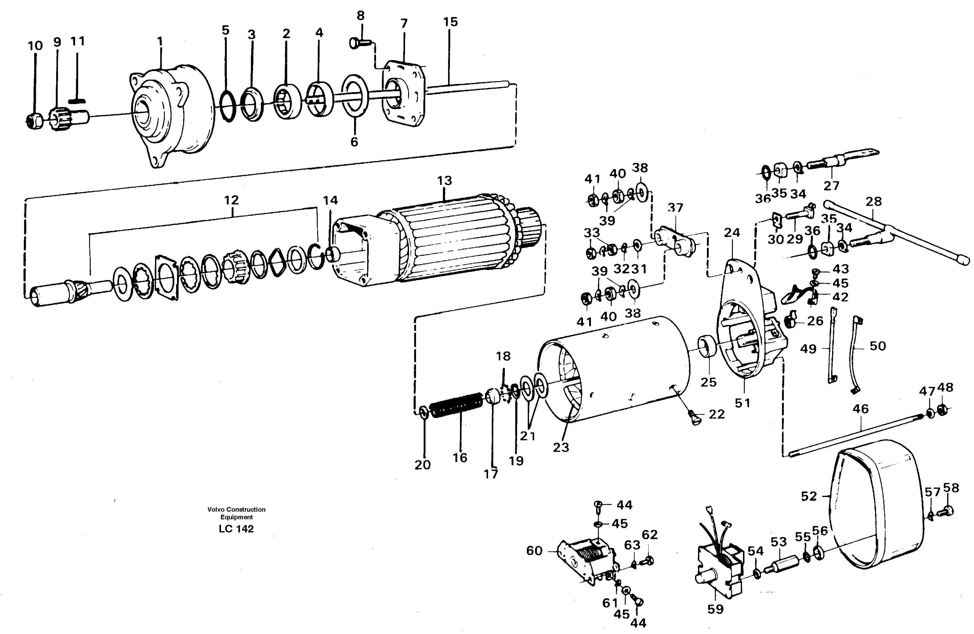 Starter motor — volvo parts diagram