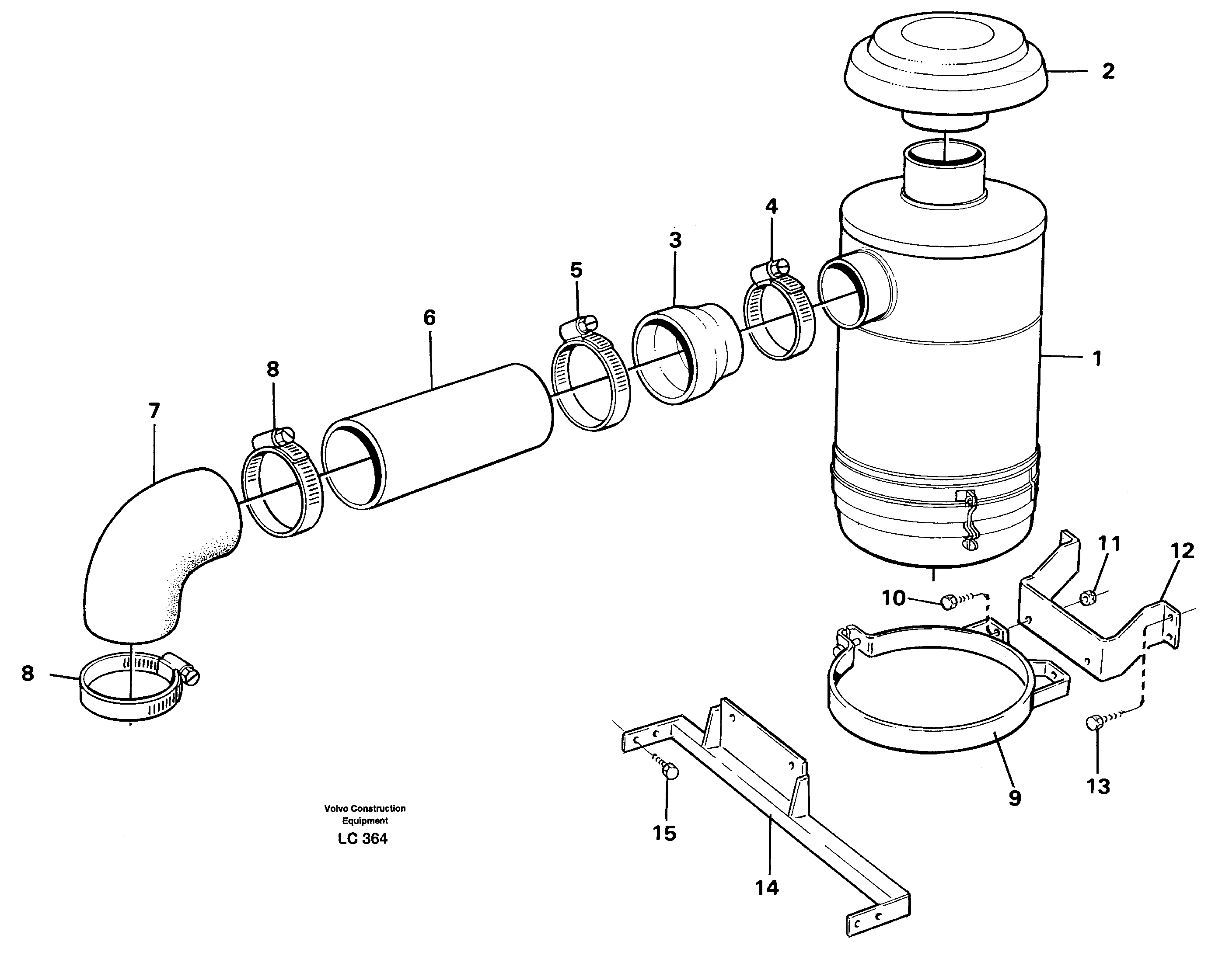 Oil bath filter 14263577 — volvo parts diagram