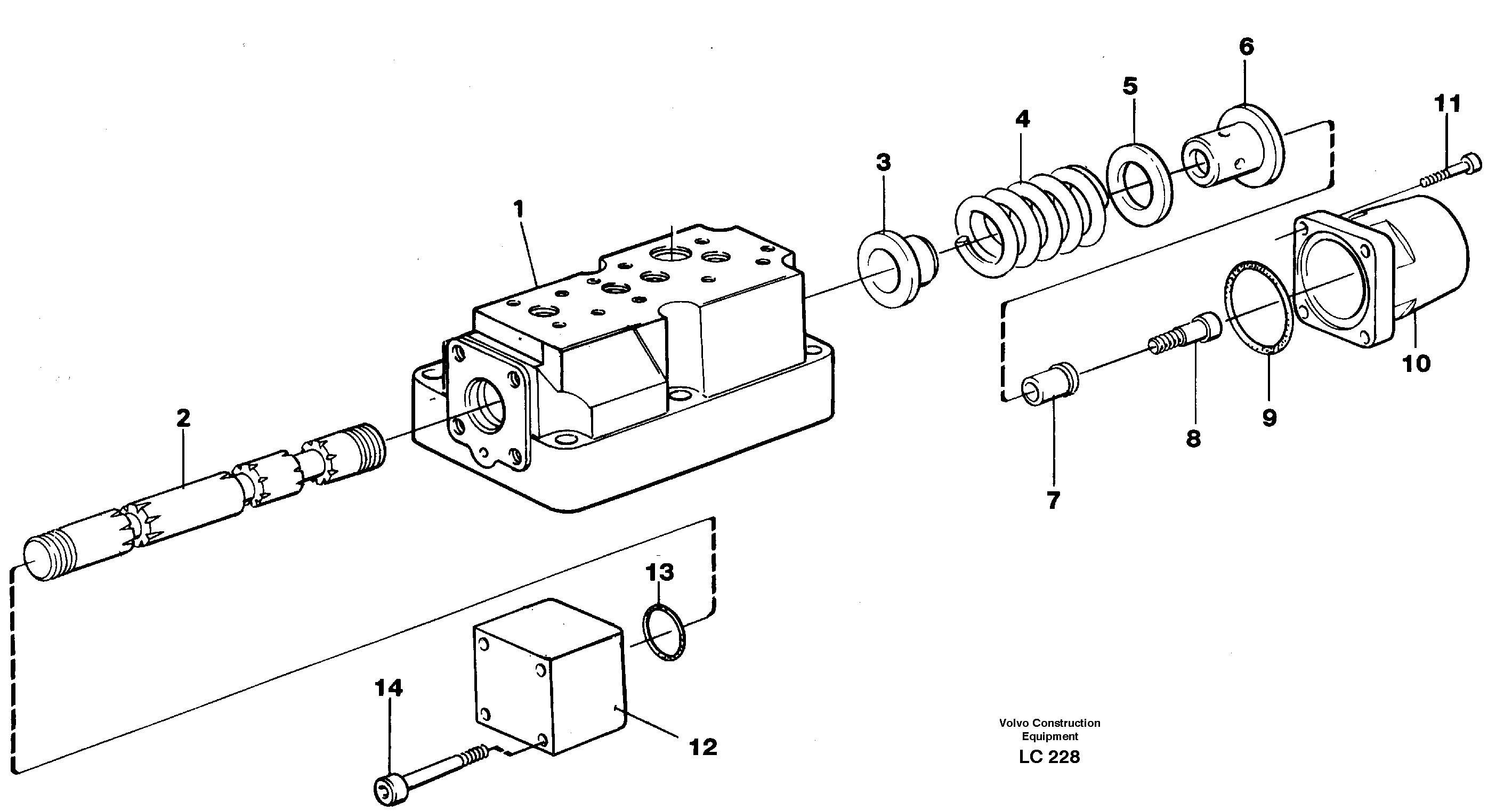 Four-way valve, rotating equipment  14265285 — volvo parts diagram