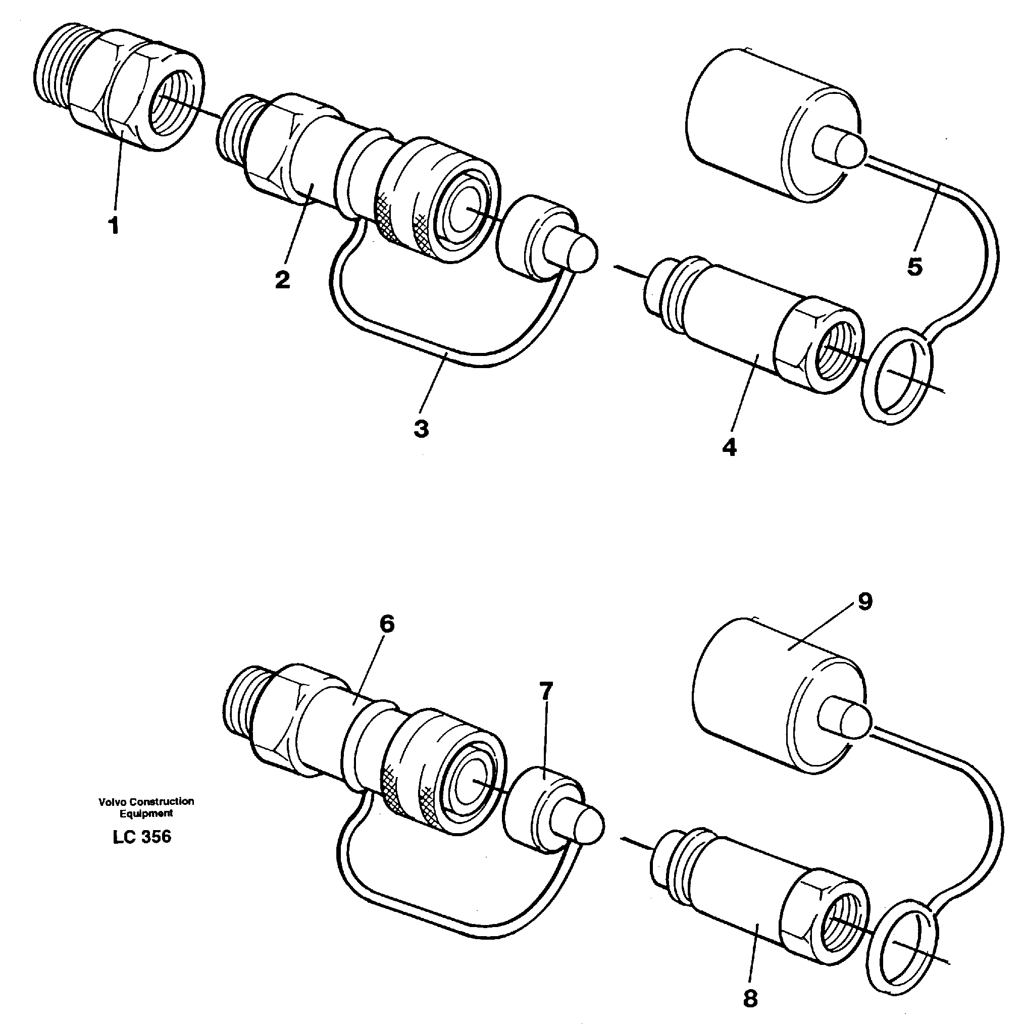 Quick connection kit, grab equipment  14255118 — volvo parts diagram