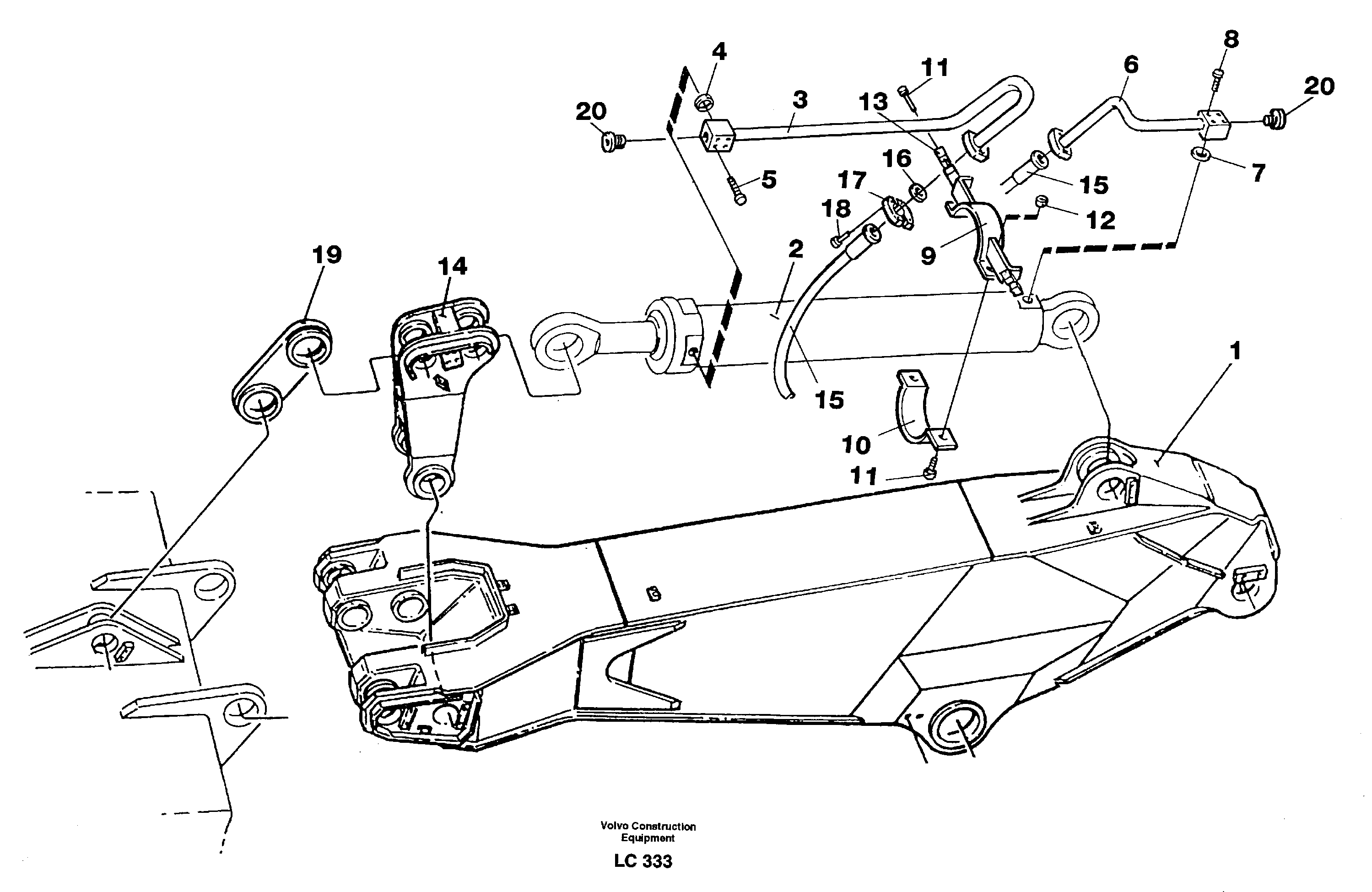 Hydraulic system, dipper arm M.e. 2,75m  14265322 — volvo parts diagram