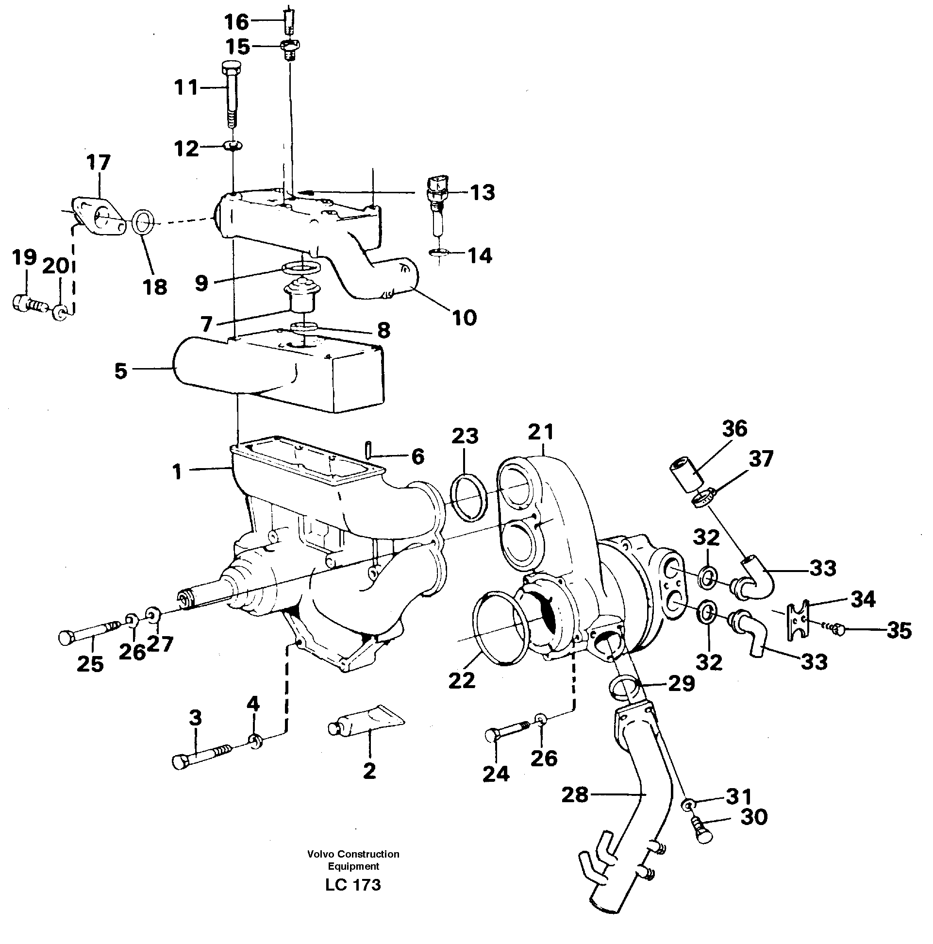 Thermostat housing — volvo parts diagram