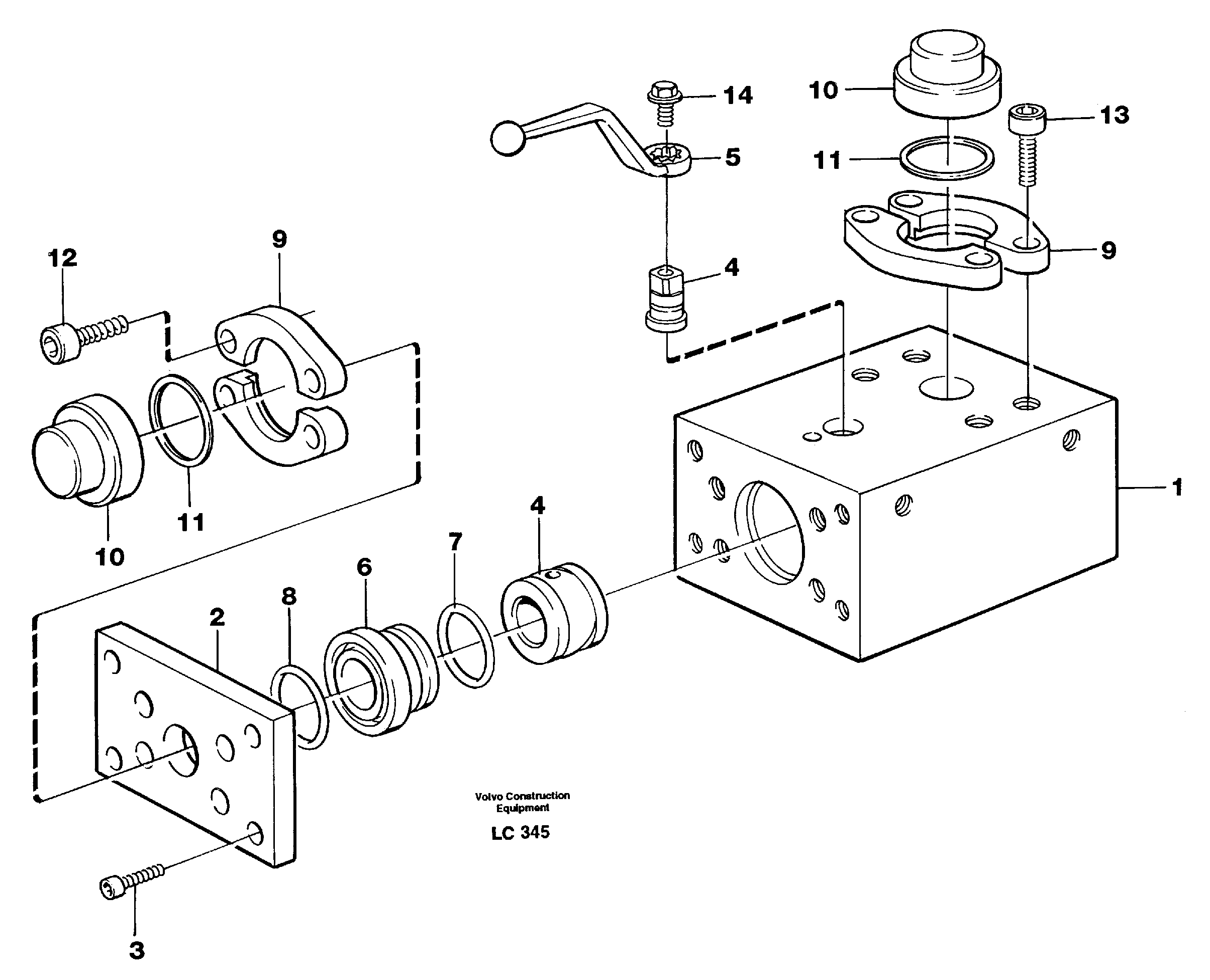 Ball valve for hammer equipment  14266510 14266511 — volvo parts diagram