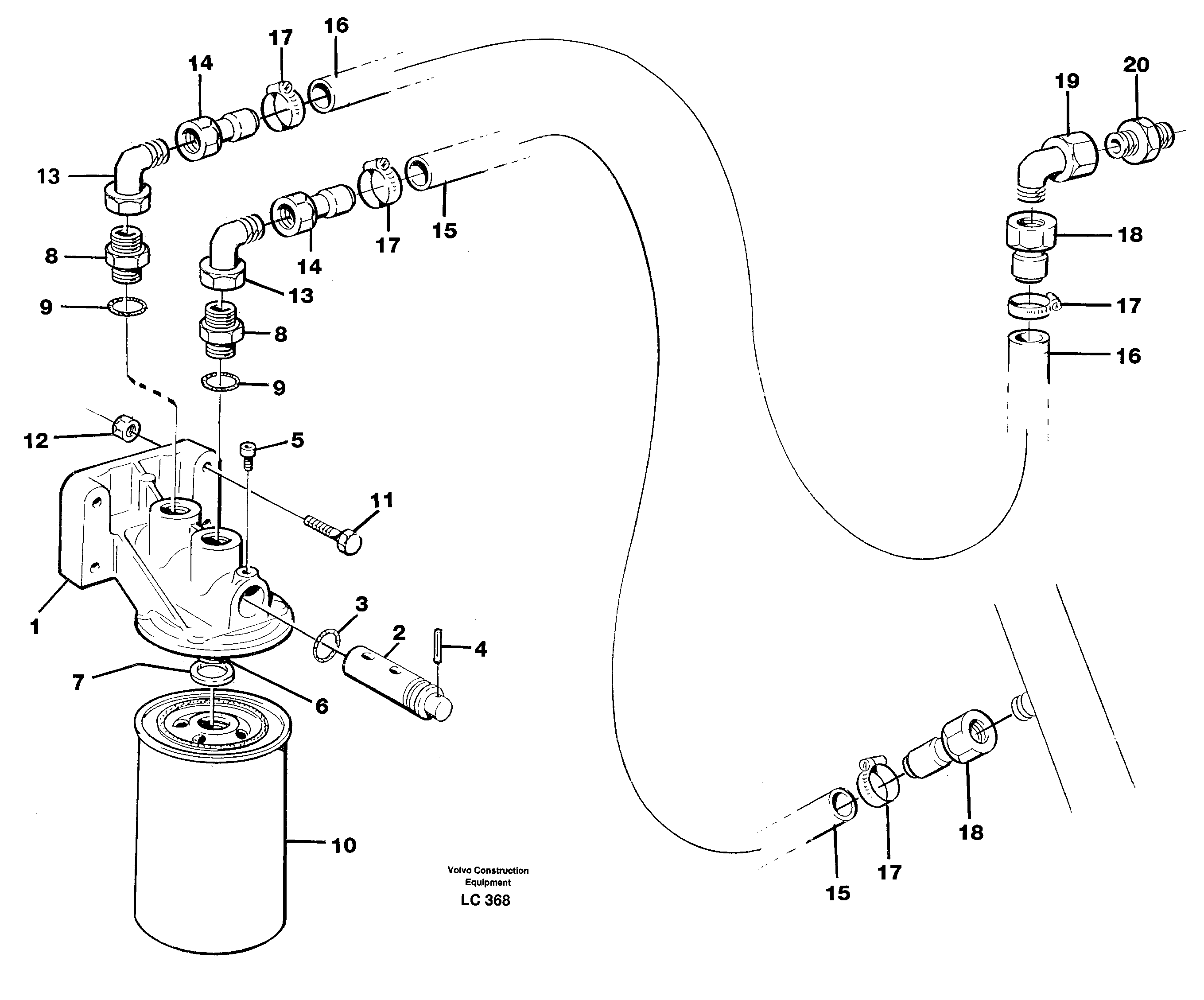 Coolant filter 14263575 — volvo parts diagram