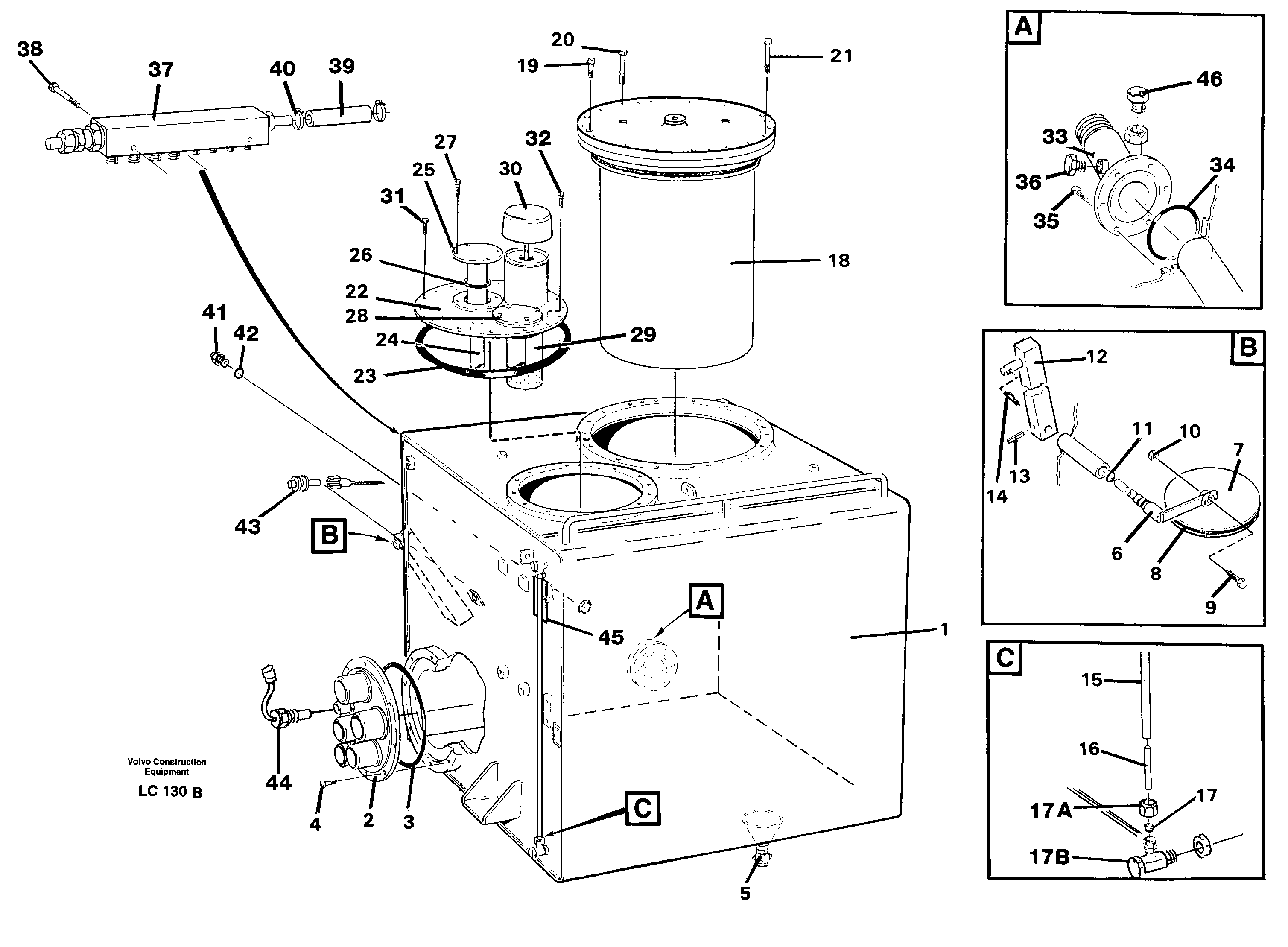 Hydraulic oil tank — volvo parts diagram