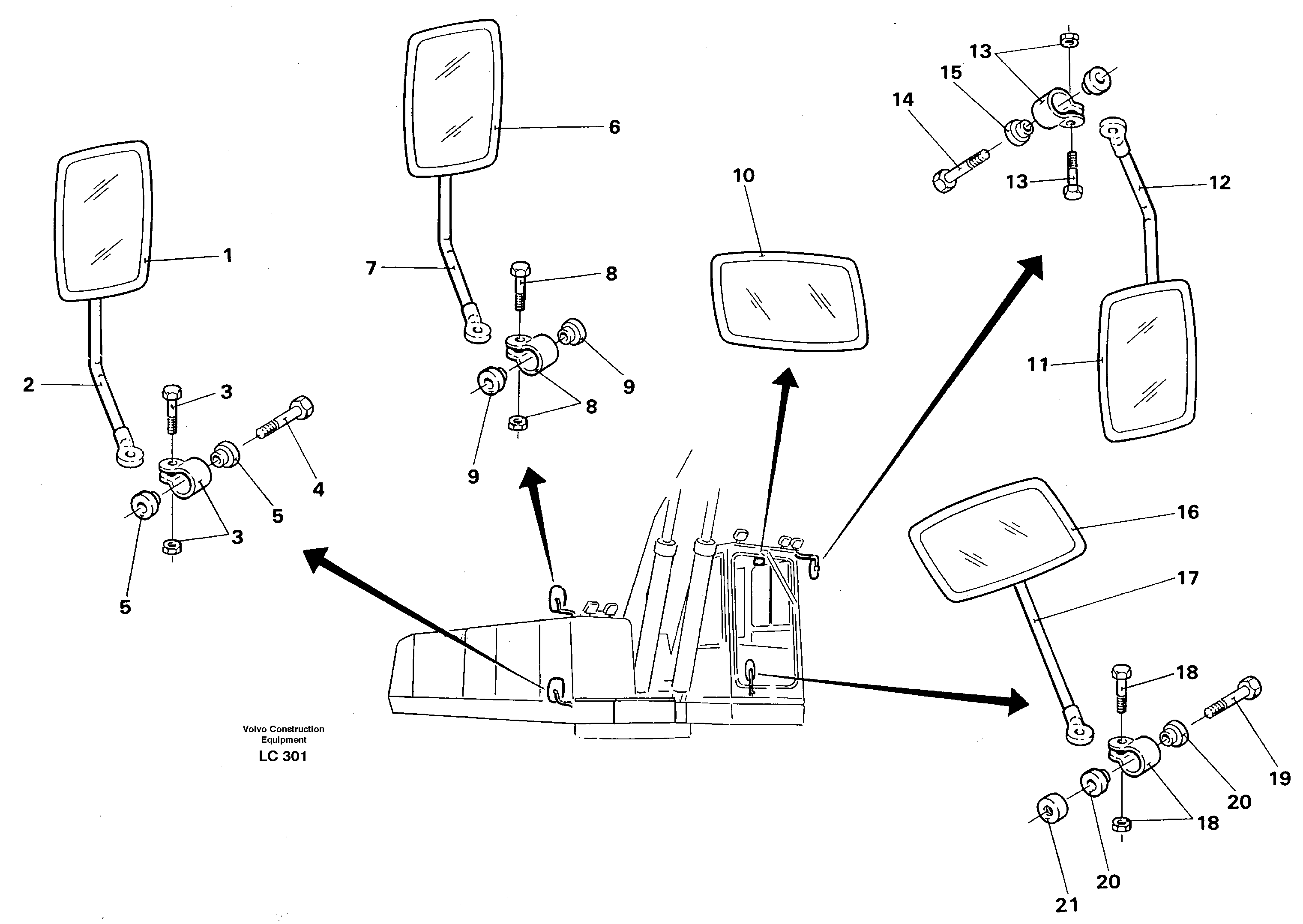 Rear view mirror — volvo parts diagram