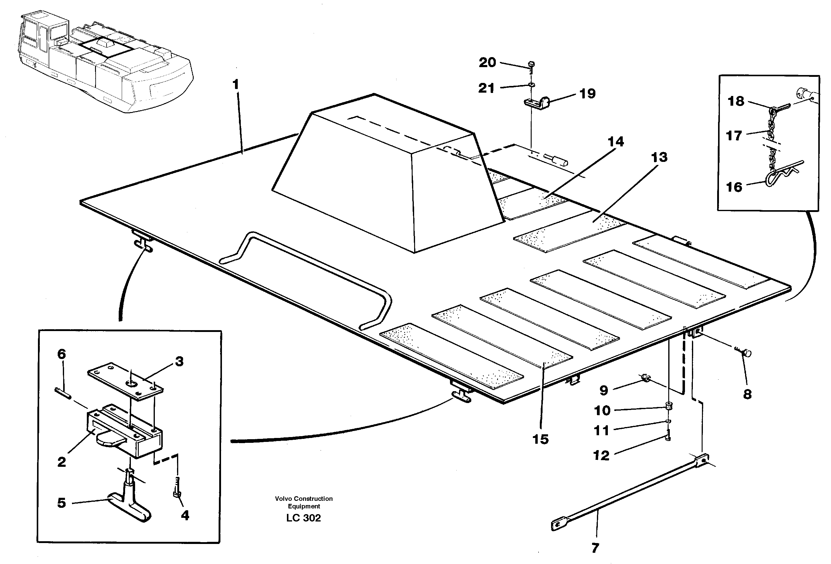 Middle hatch — volvo parts diagram