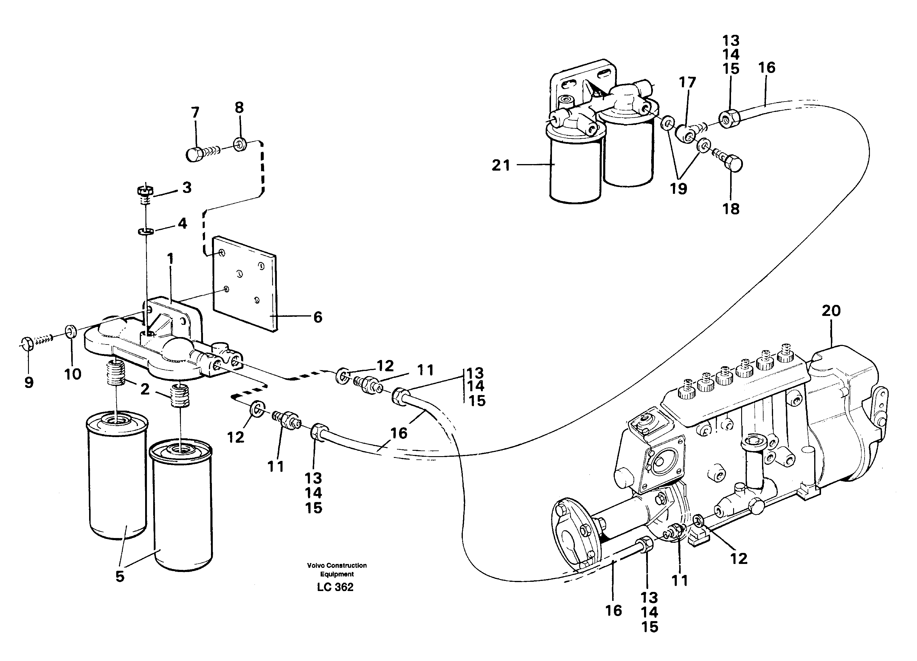 Extra fuel filter  14263576 — volvo parts diagram