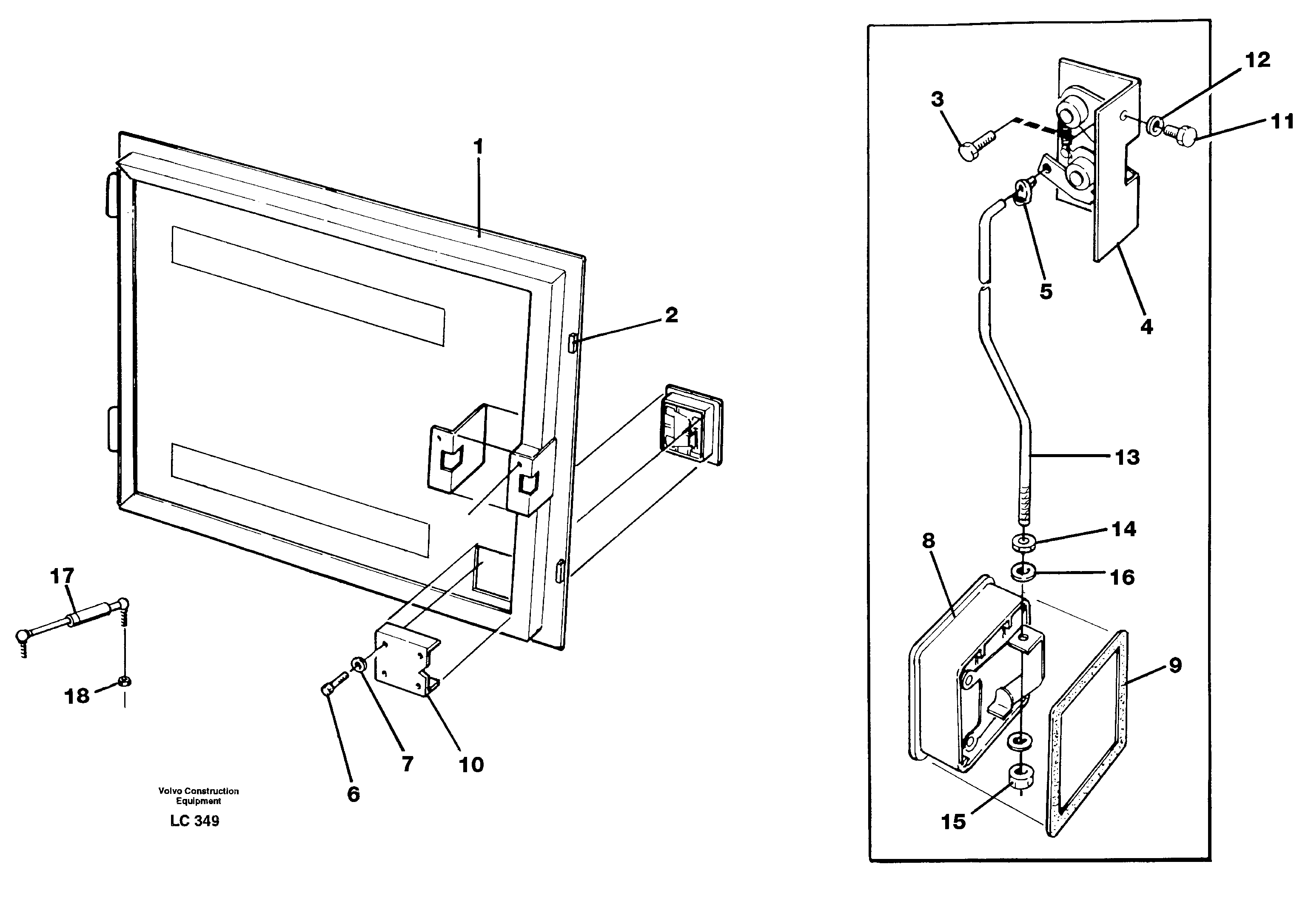 Door, cab elevation, 1830mm 14267898 — volvo parts diagram