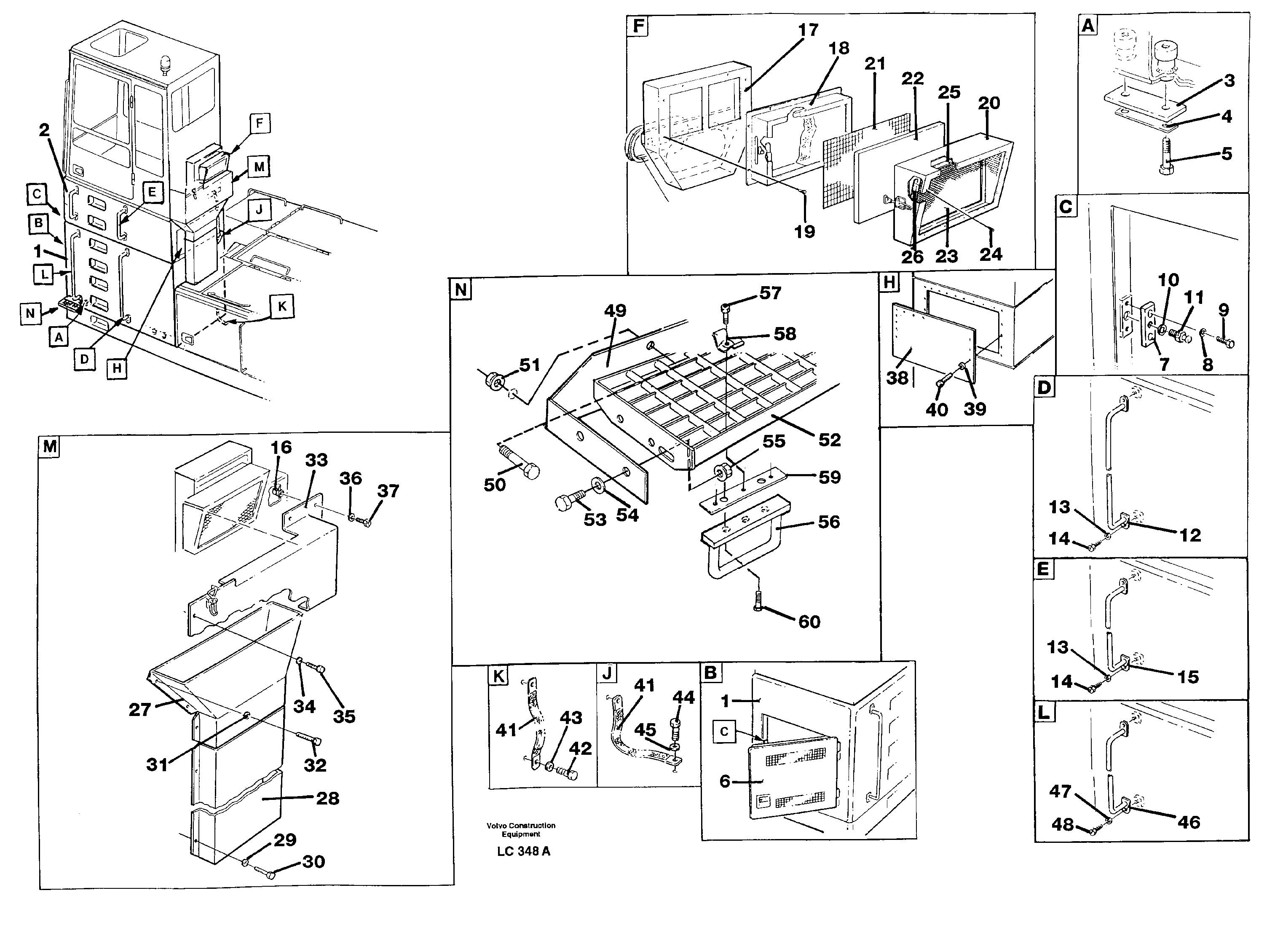 Cab elevation, 1220mm, 1830mm 14267896 14267898 — volvo parts diagram