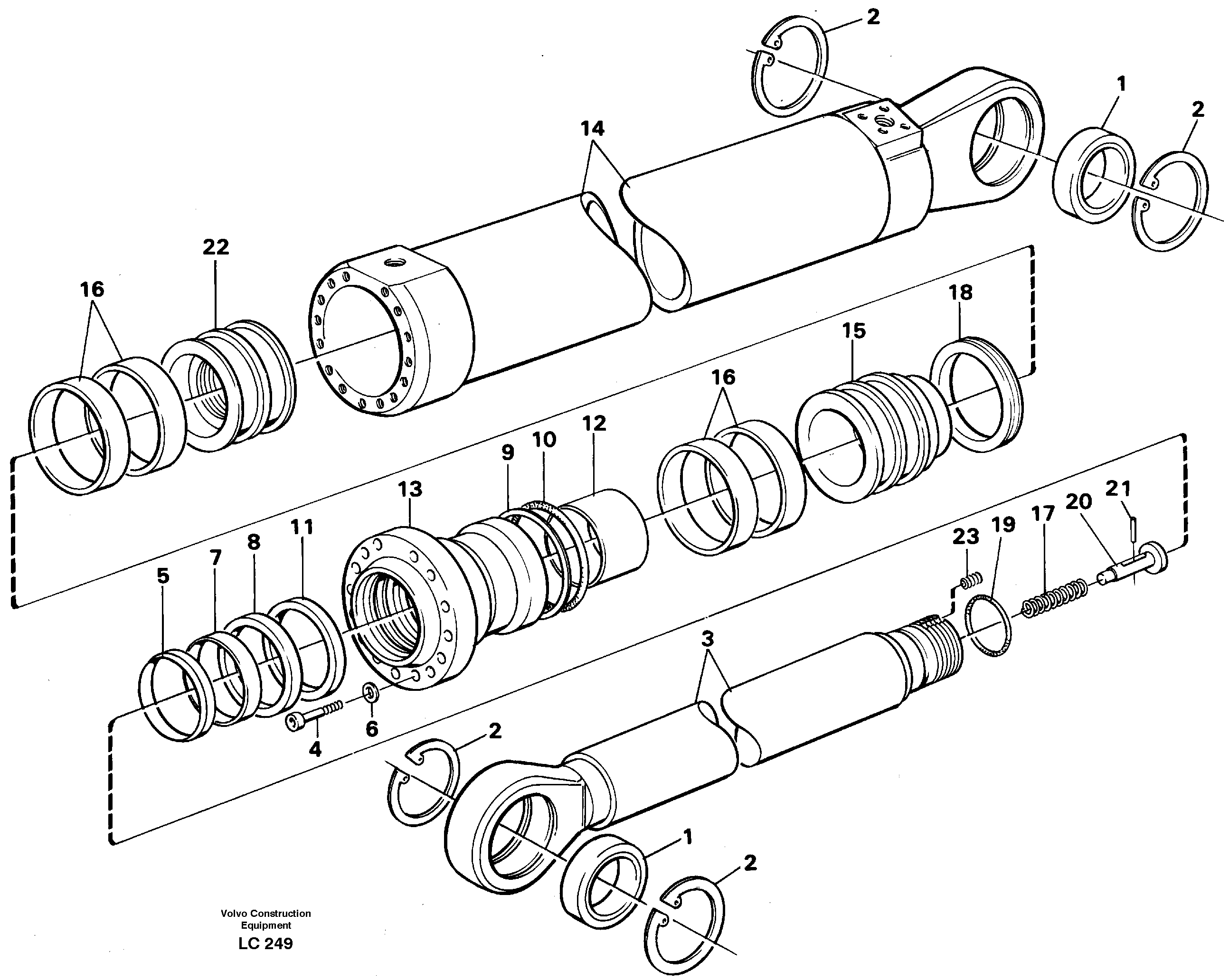 Dipper arm cylinder, material handling equipment — volvo parts diagram