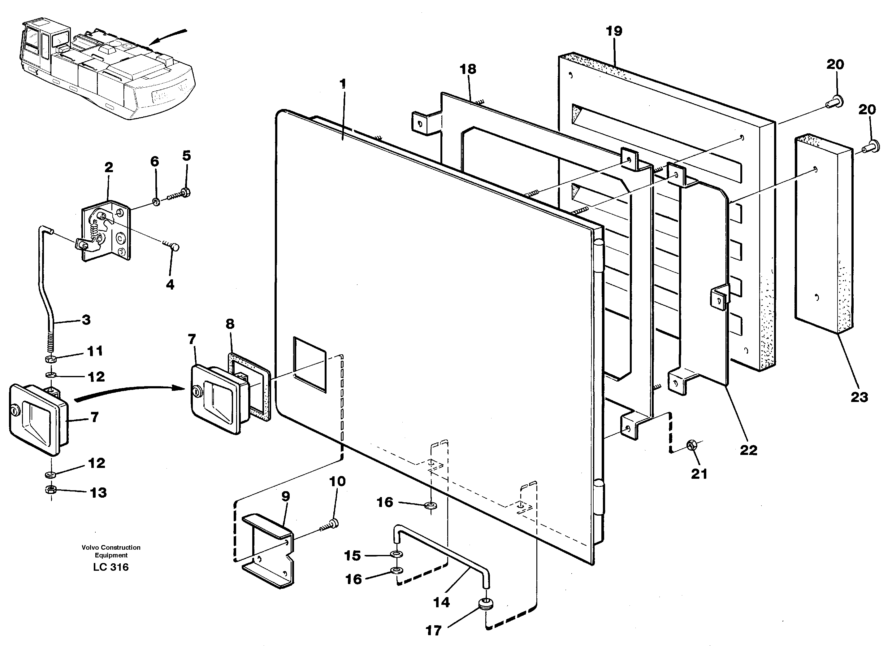 Front door, right — volvo parts diagram