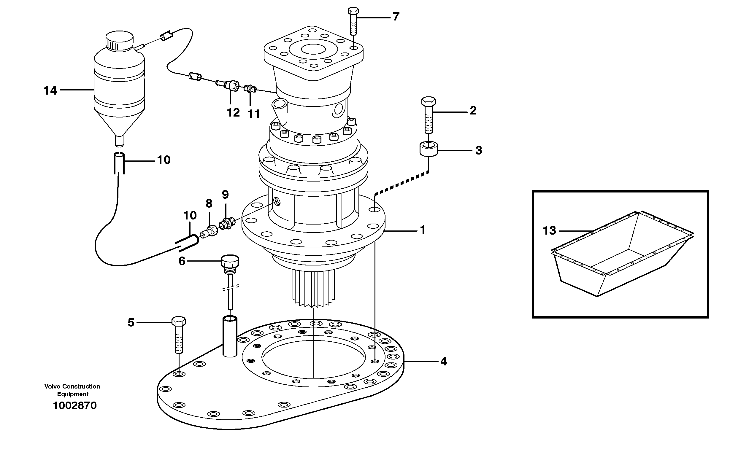 Rebuild kit, Swing gearbox — volvo parts diagram
