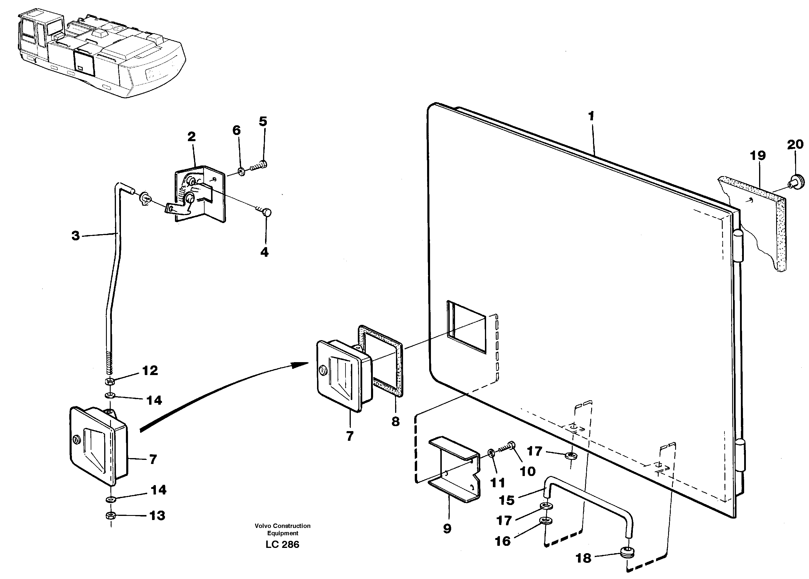 Door, middle Lh — volvo parts diagram