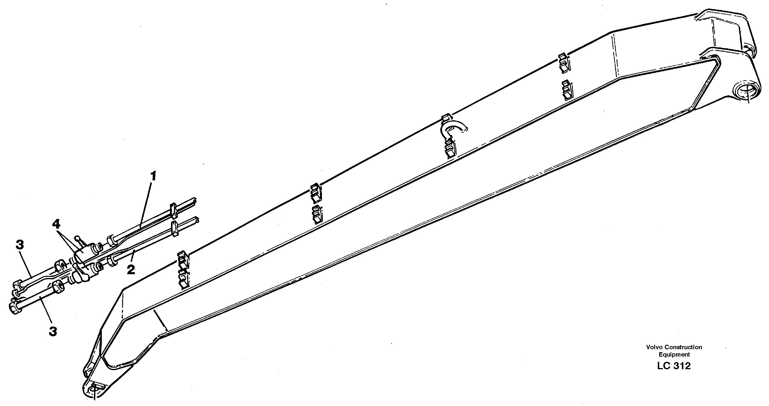 Grab equipment, with shutoff cocks, handling dipper  14262629 — volvo parts diagram