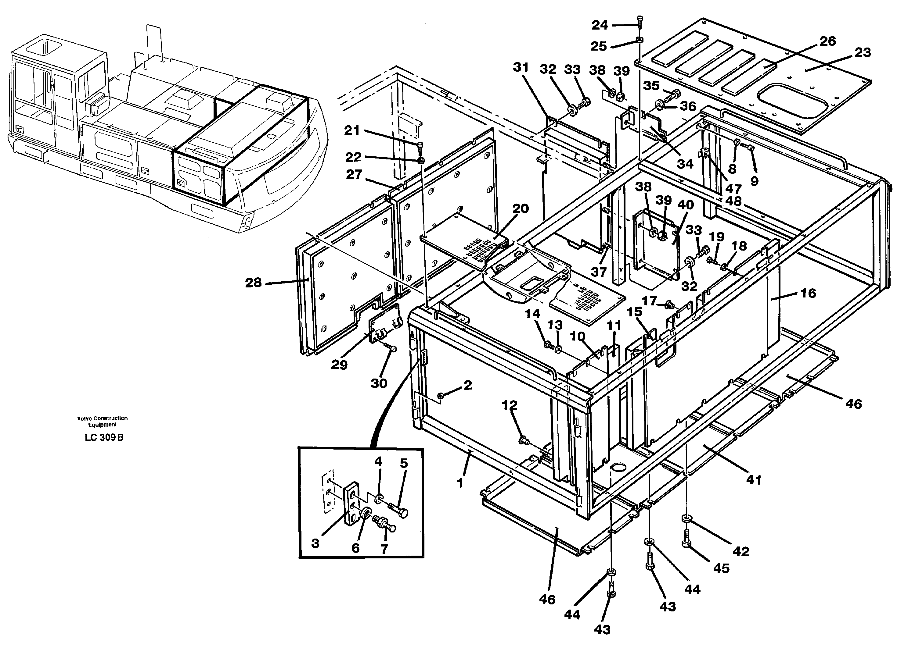 Frame rear — volvo parts diagram