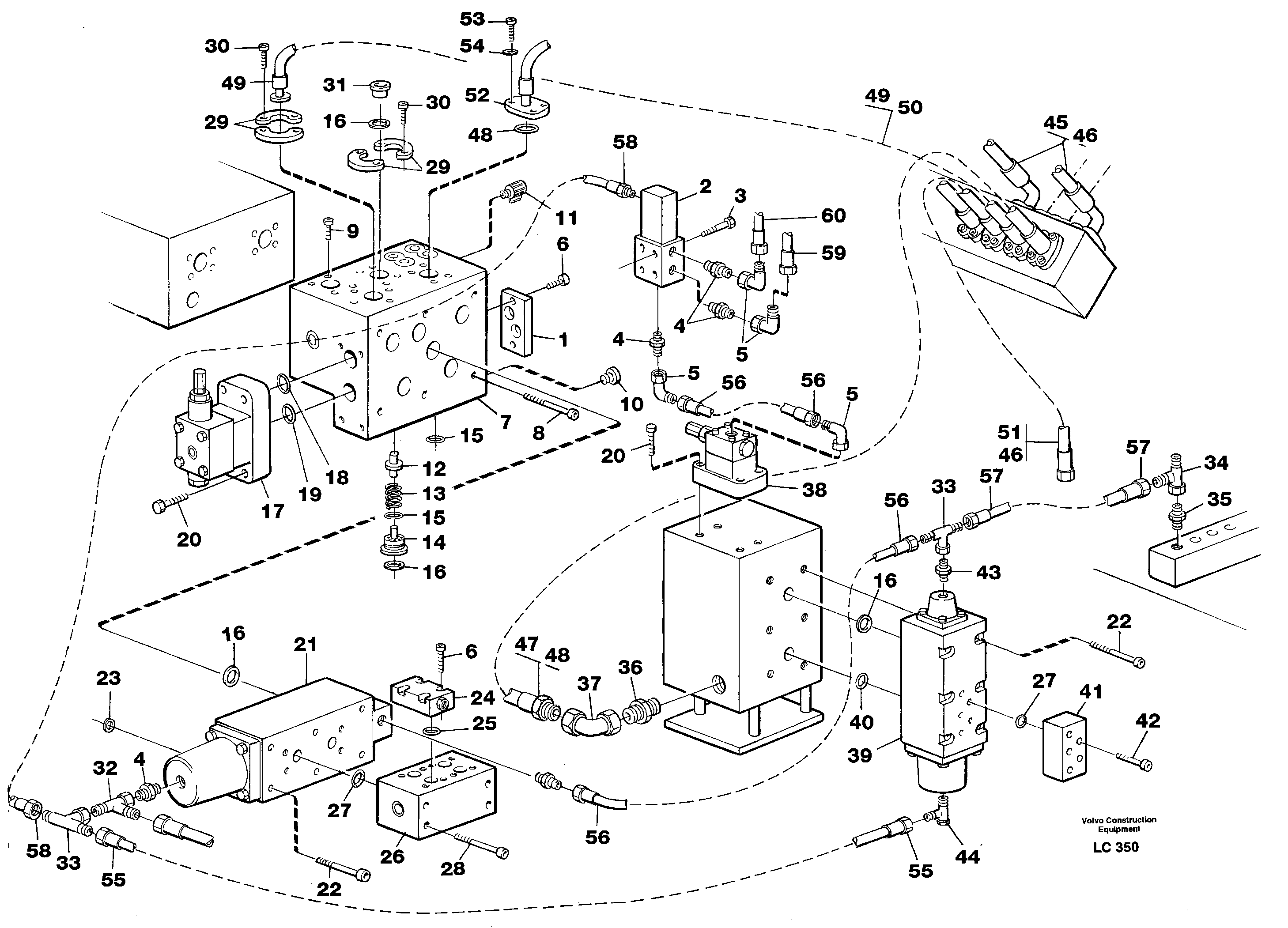 Hammer hydraulics on base machine  14268130 — volvo parts diagram