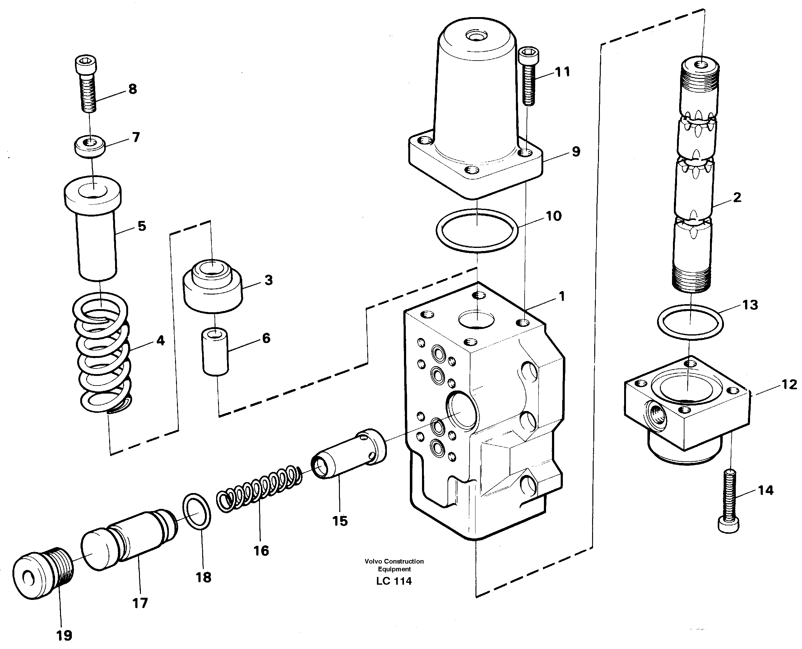 Fourway valve, boom secondary — volvo parts diagram