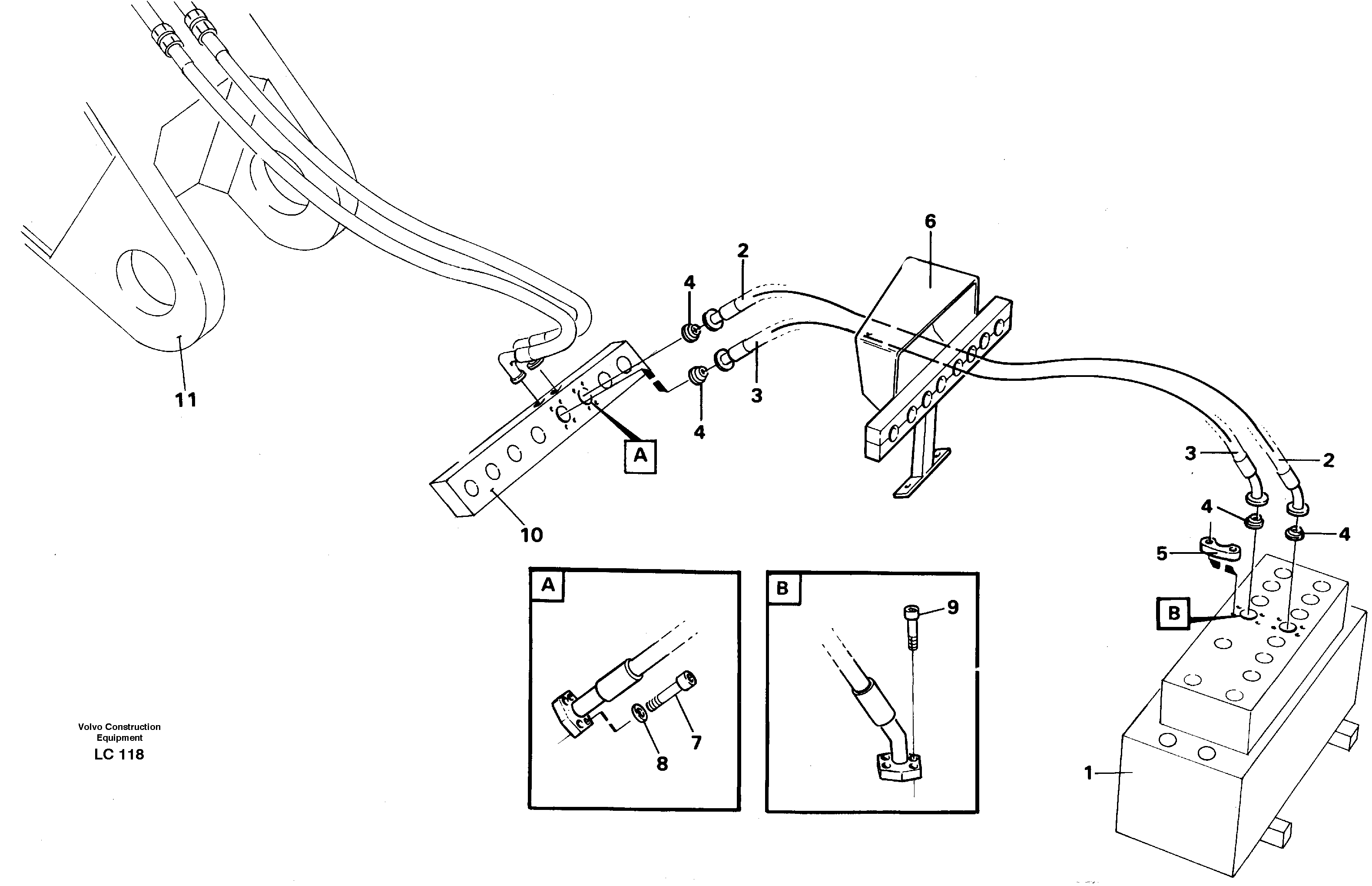 Hydraulic system, bucket — volvo parts diagram