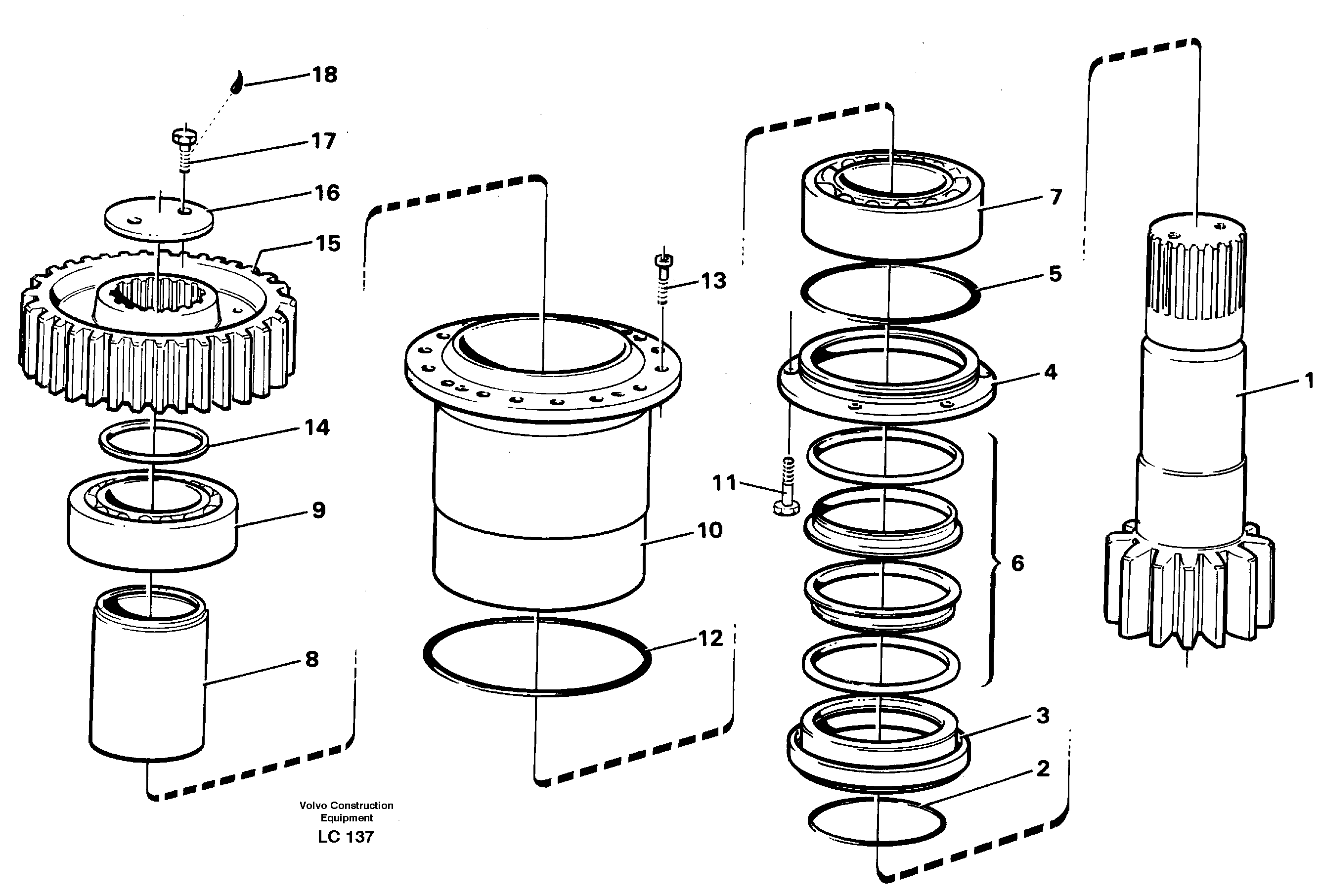 Slew drive shaft — volvo parts diagram