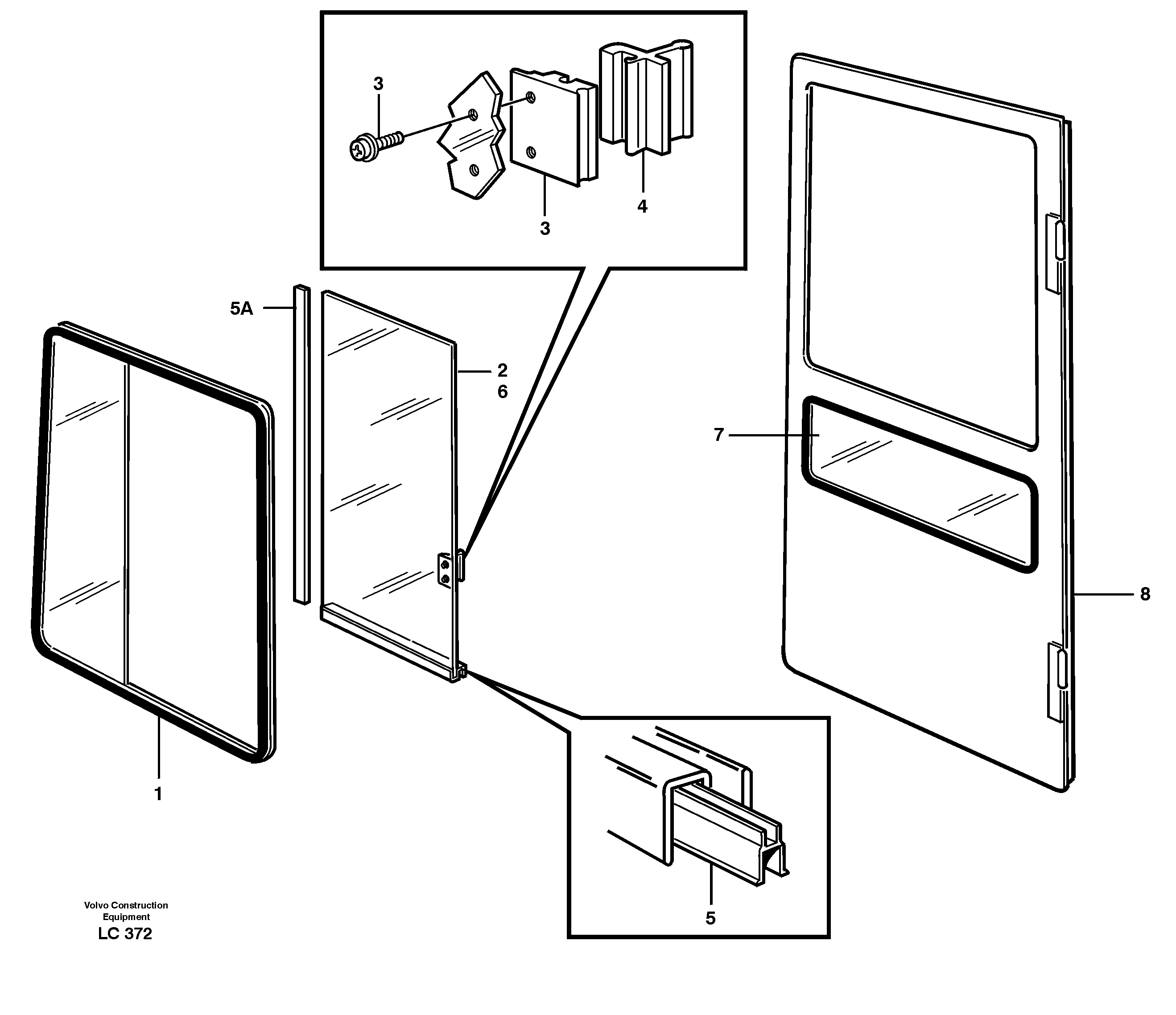 Sliding window — volvo parts diagram