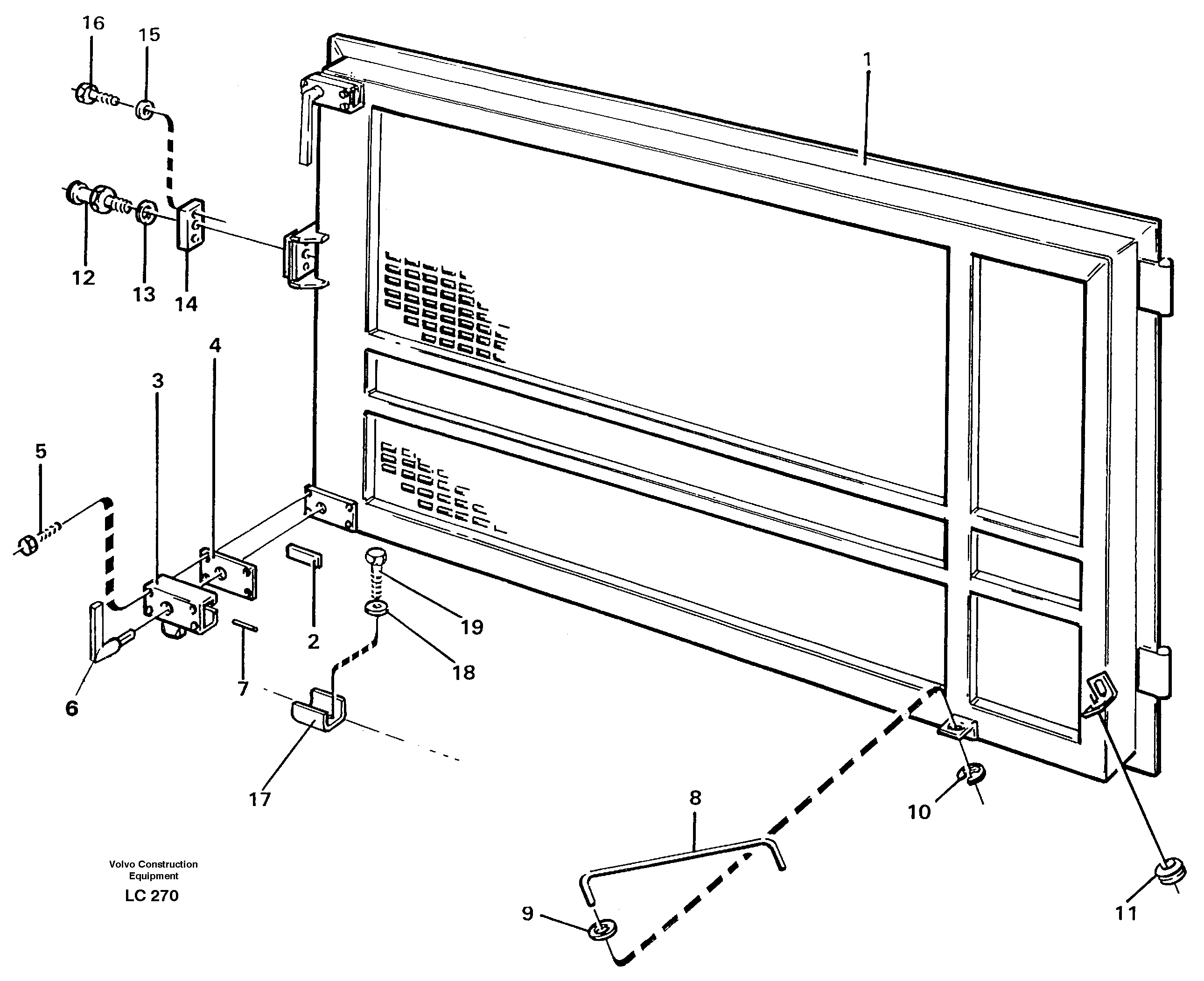 Door at hydraulic oil cooler — volvo parts diagram