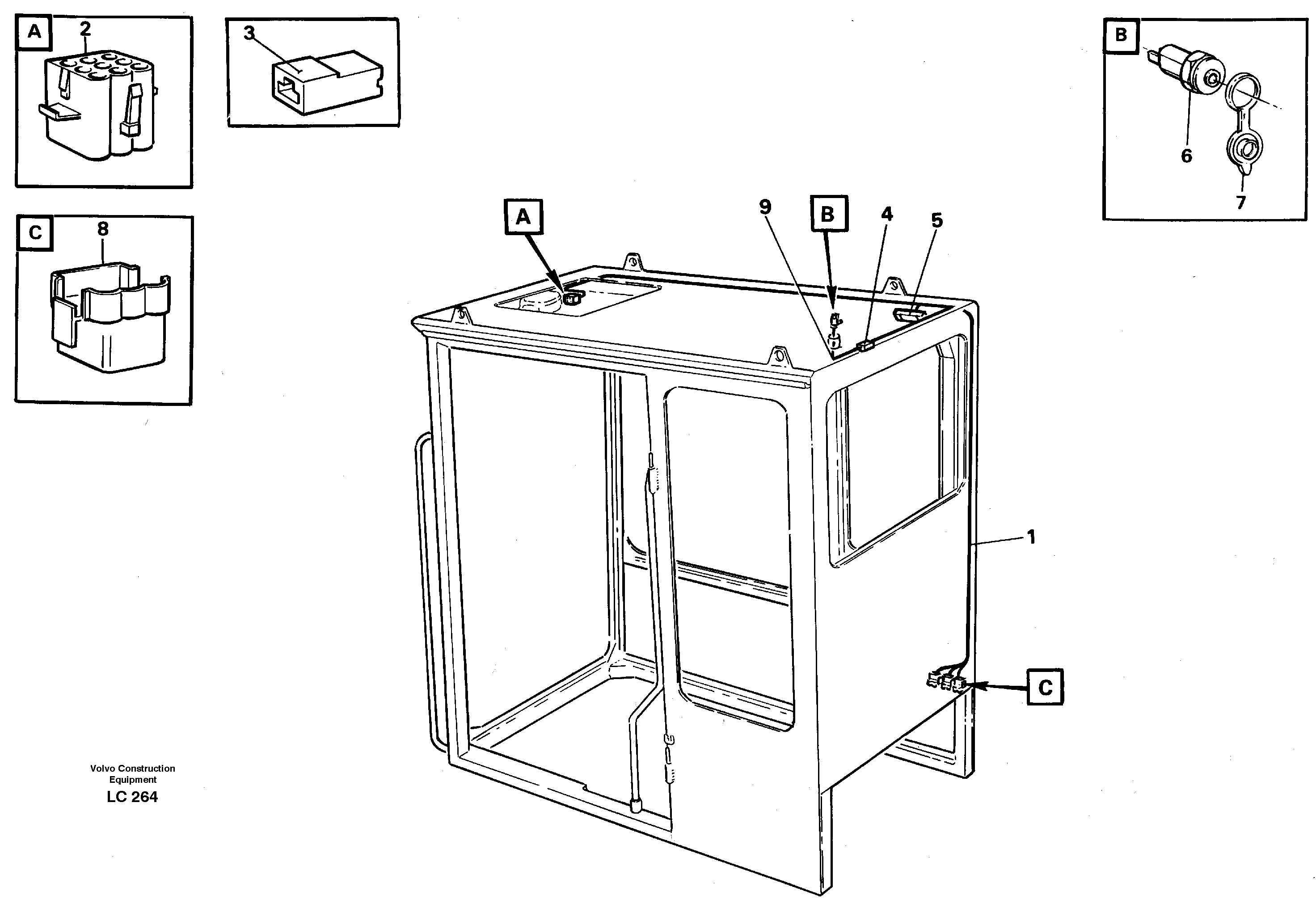 Cable harnesses, cab — volvo parts diagram