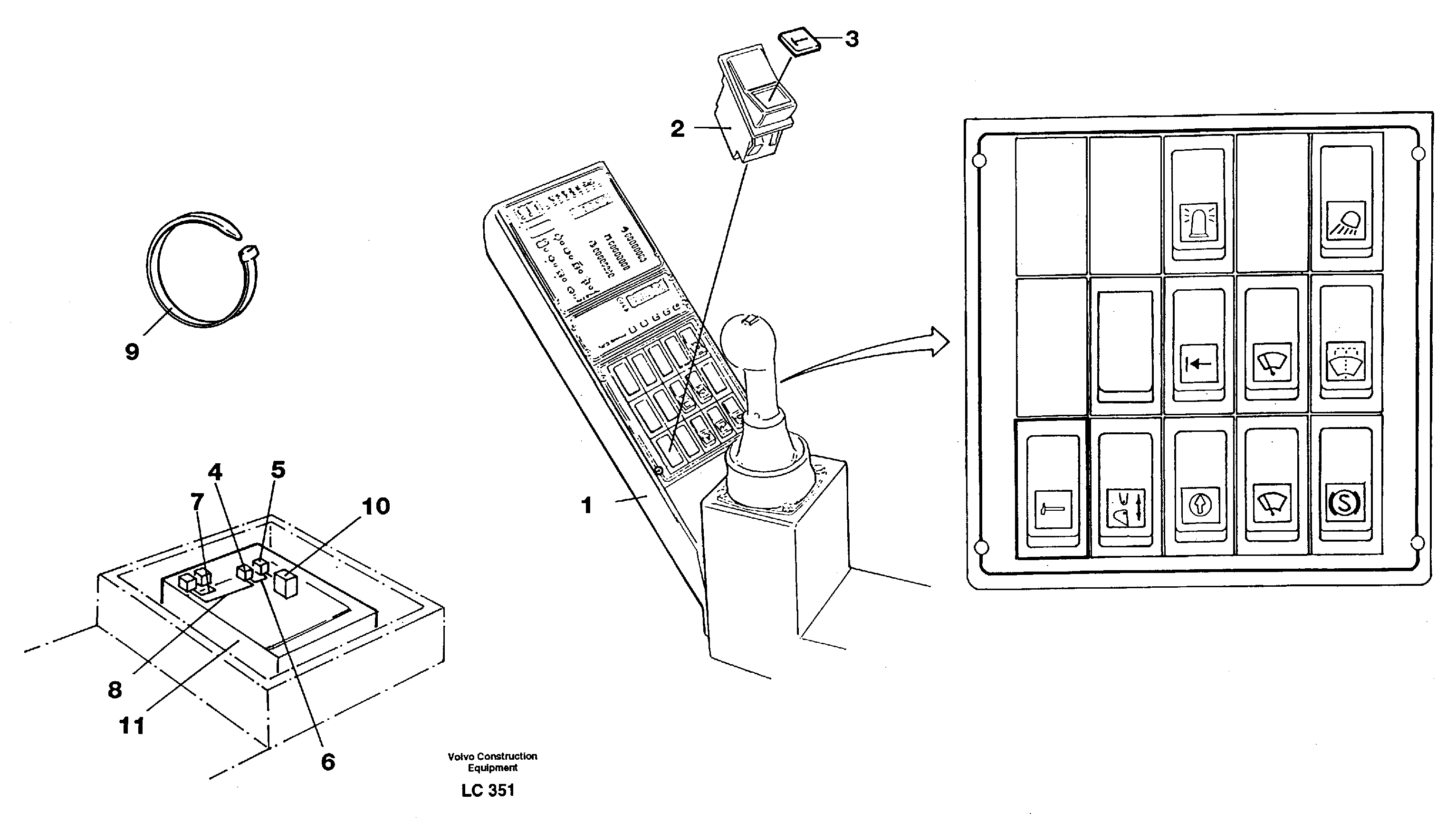 Electric installation, hydr. hammer equipment  14253736 — volvo parts diagram
