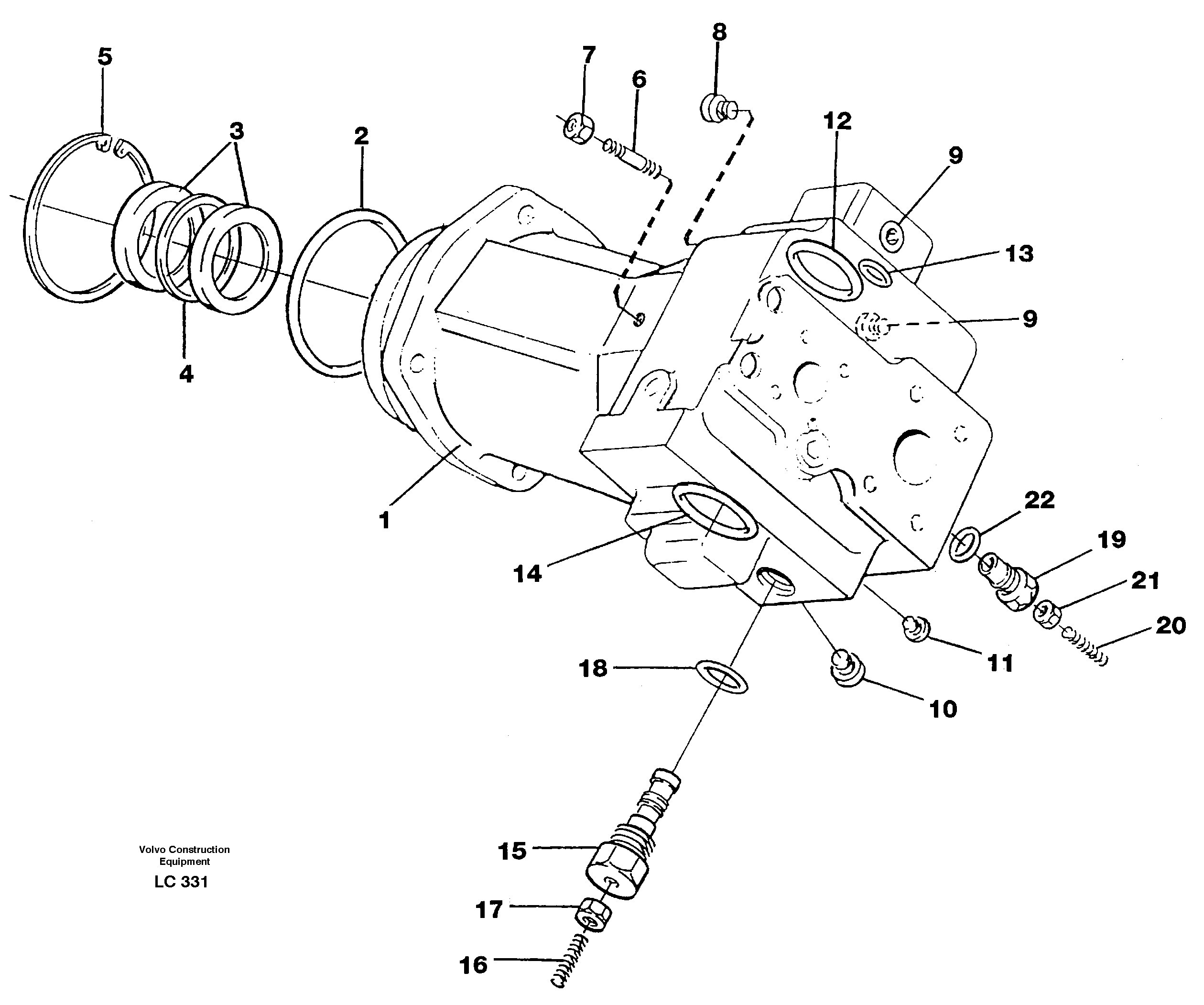 Hydraulic pump  P1V, P2V, P3V — volvo parts diagram