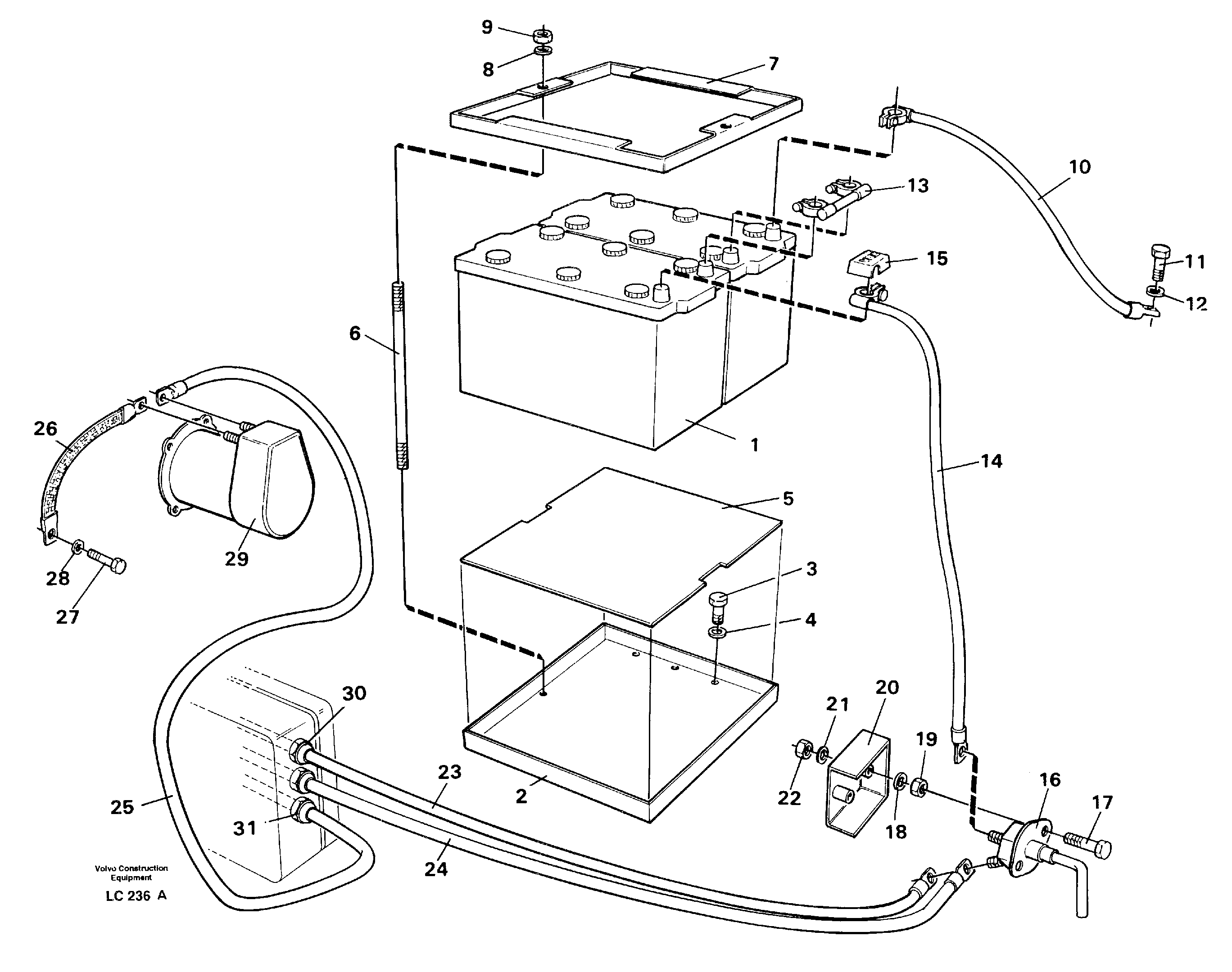 Battery, assembly — volvo parts diagram